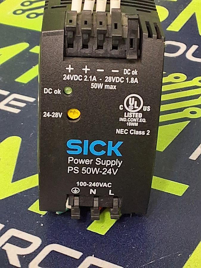 Used SICK PS 50W-24V / 7 028 789 POWER SUPPLY 100-240VAC 1A 50/60Hz