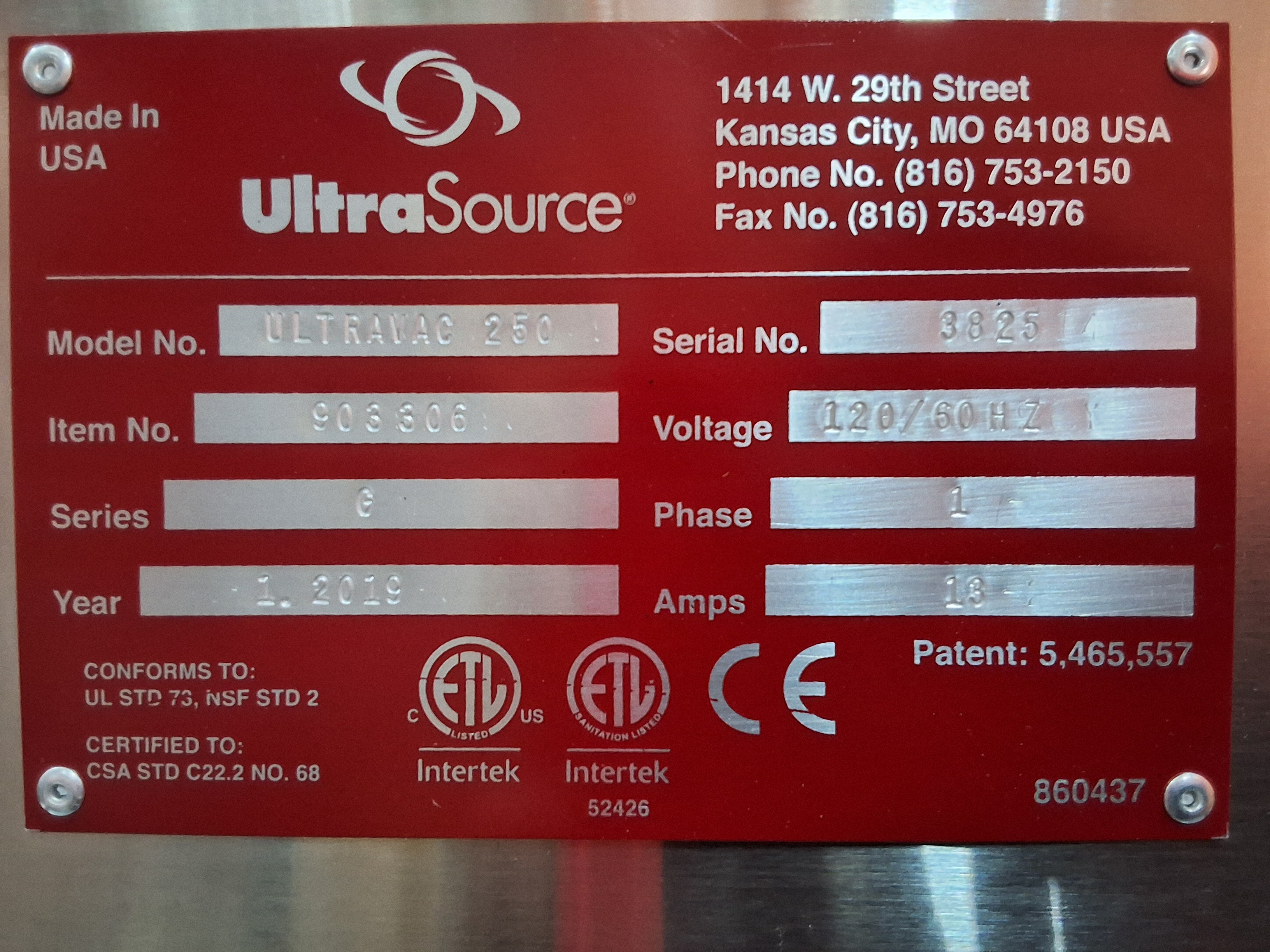 ULTRASOURCE ULTRAVAC 250 TABLE TOP VACUUM - BRAND NEW