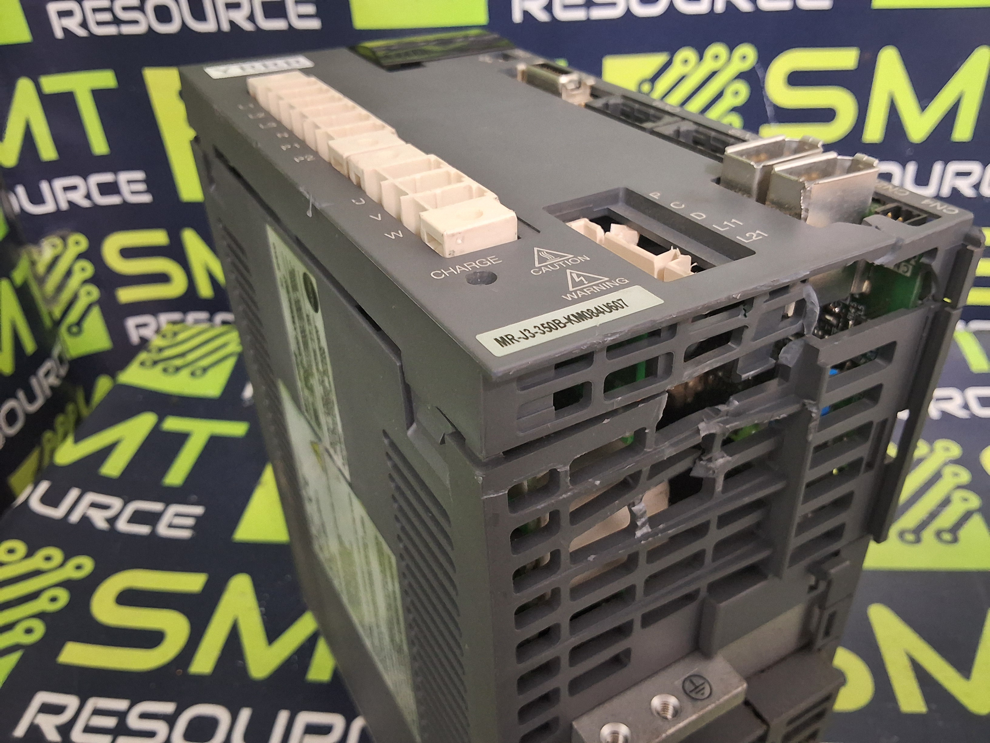 Used MITSUBISHI MR-J3-350B-KM084U607 AC SERVO DRIVE / AMPLIFIER - MELSERVO-J3 SERIES 3.5kW - PARTS ONLY