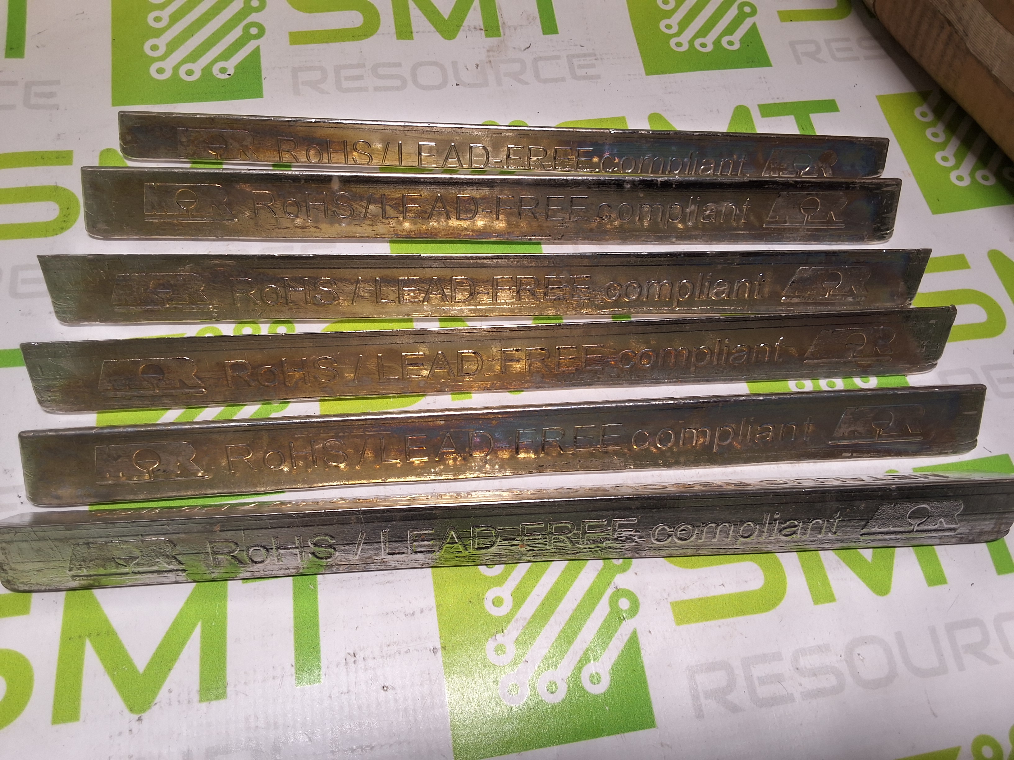Used METALLIC RESOURCES SAC305 LEAD FREE SOLDER BARS - 13.6 LBS TOTAL