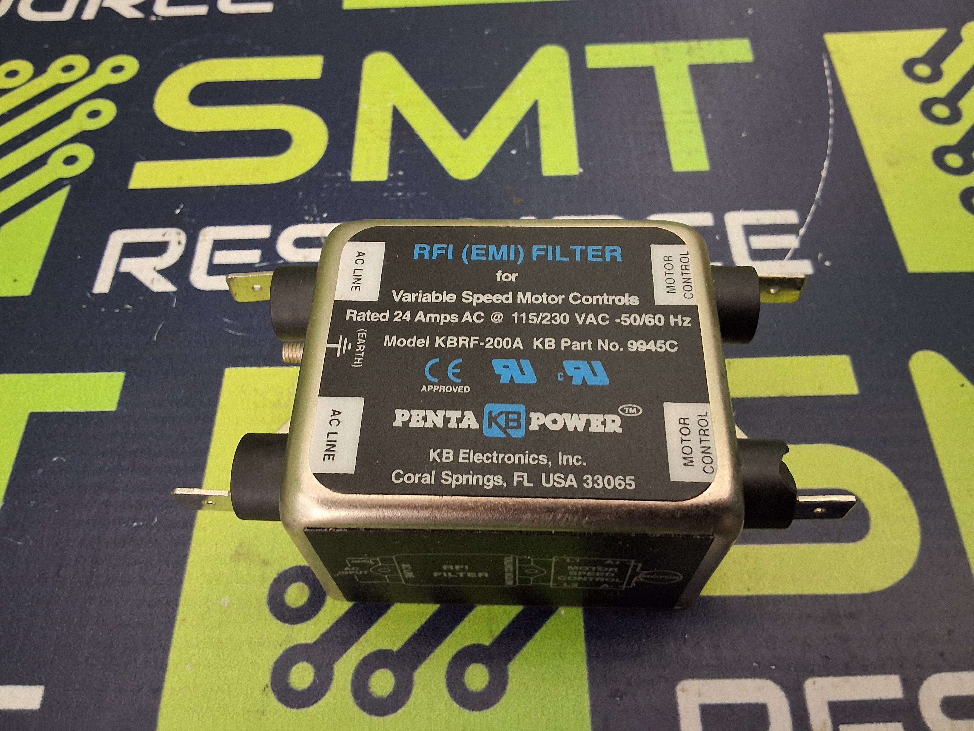 Used KB ELECTRONICS PENTA POWER KBRF-200A RFI (EMI) FILTER 9945C