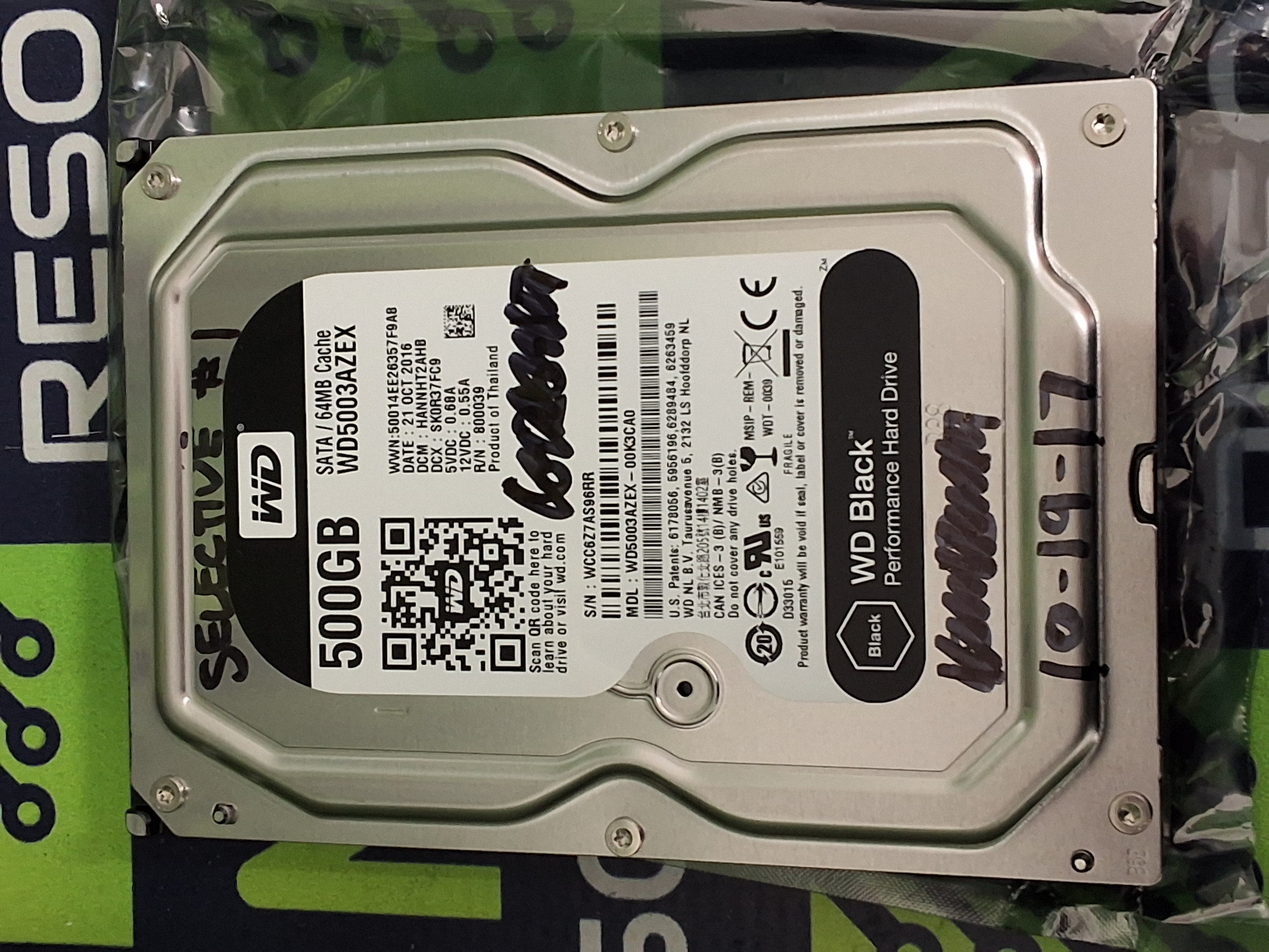 Used WESTERN DIGITAL WD5003AZEX