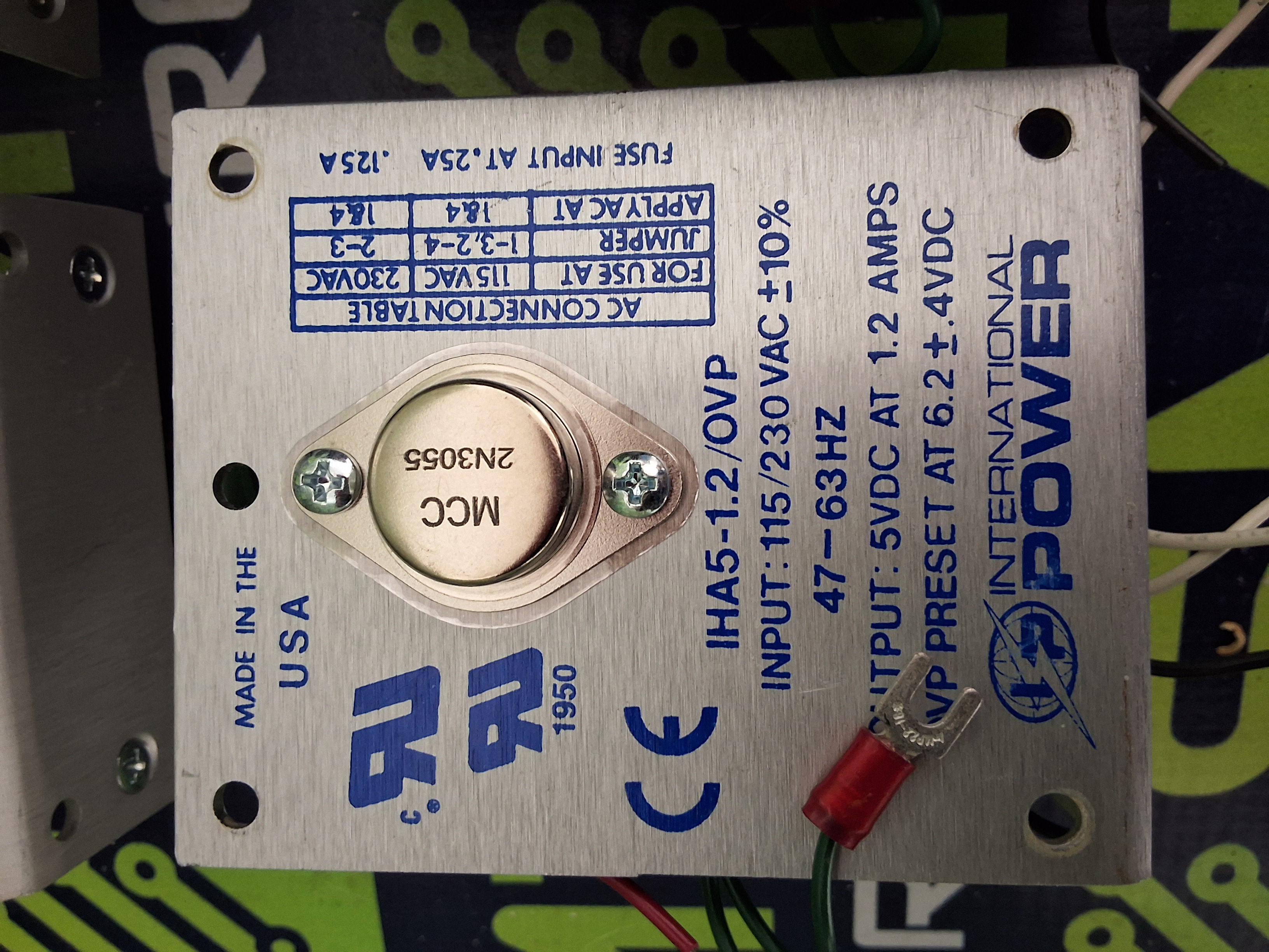 Used INTERNATIONAL POWER IHA5-1.2/OVP POWER SUPPLY 115/230VAC 5VDC 1.2A