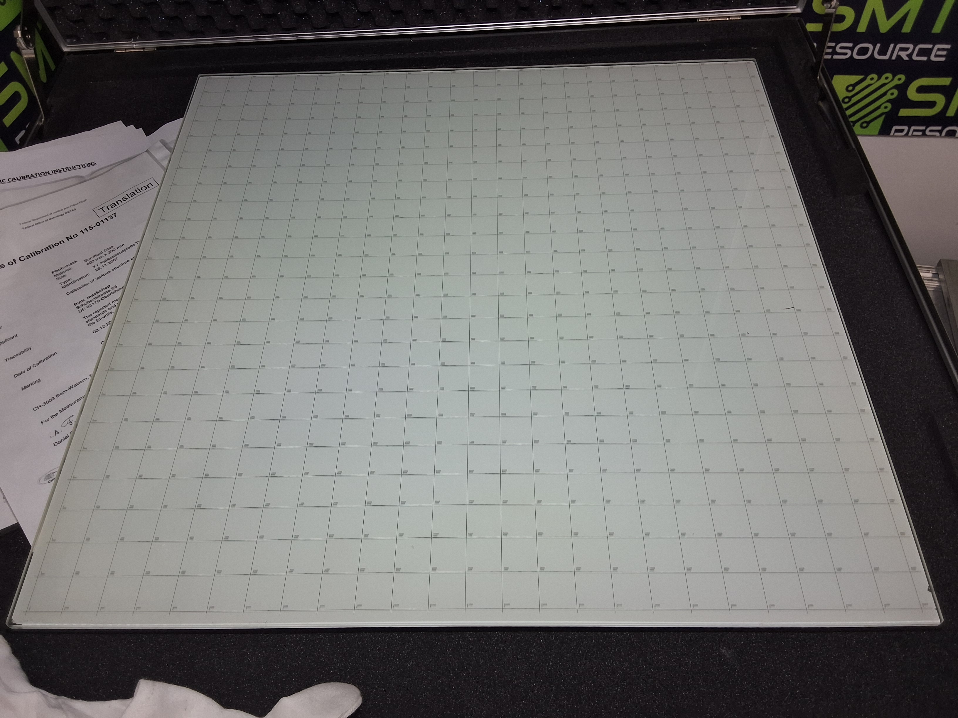 Used VISCOM AG AOI/AXI 15.005.B.72 CALIBRATION GLASS PLATE