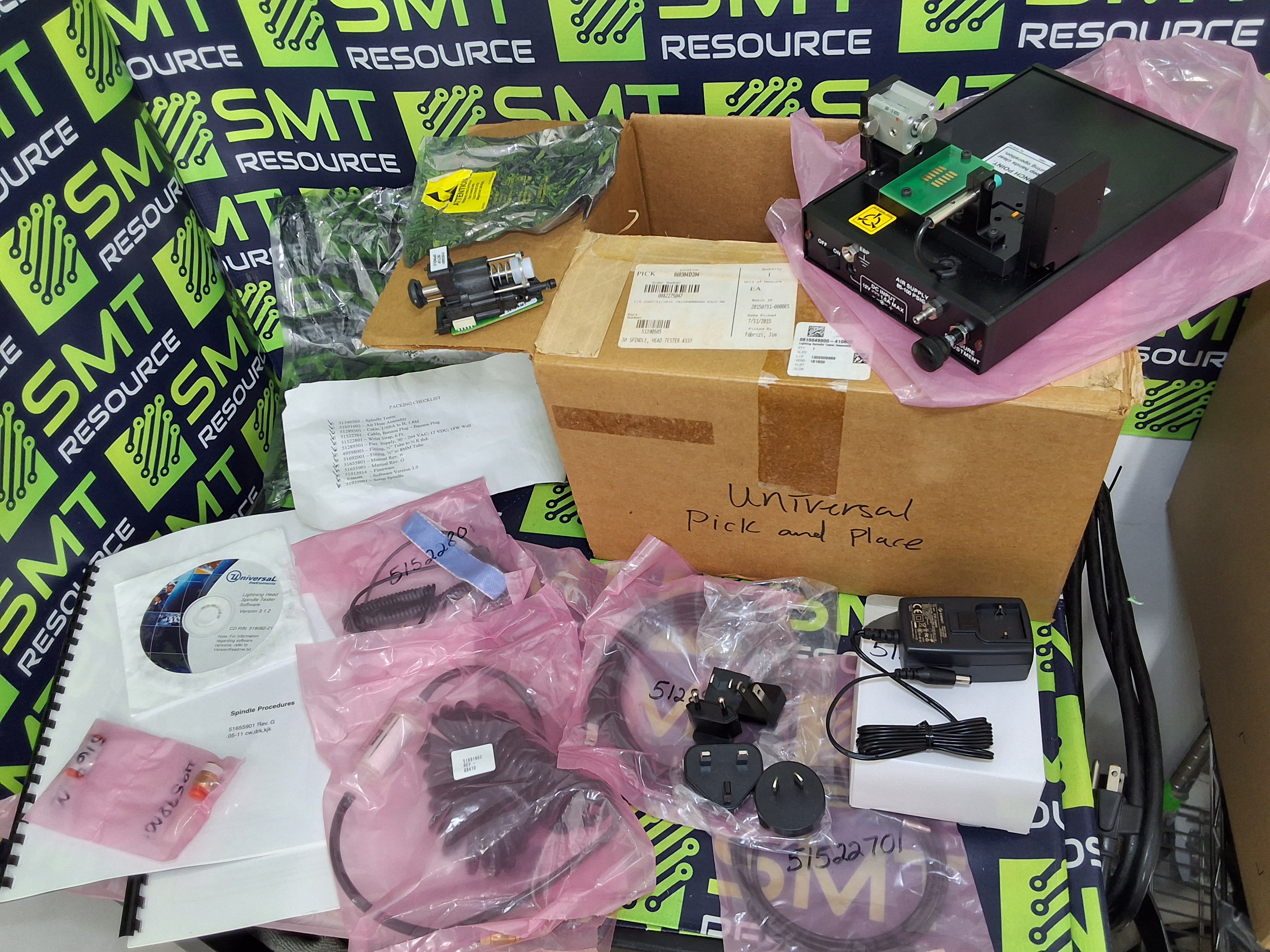 UNIVERSAL INSTRUMENTS 51634901 / 51390505 SPINDLE TESTER ASSEMBLY WITH 51935001 SETUP SPINDLE - BRAND NEW