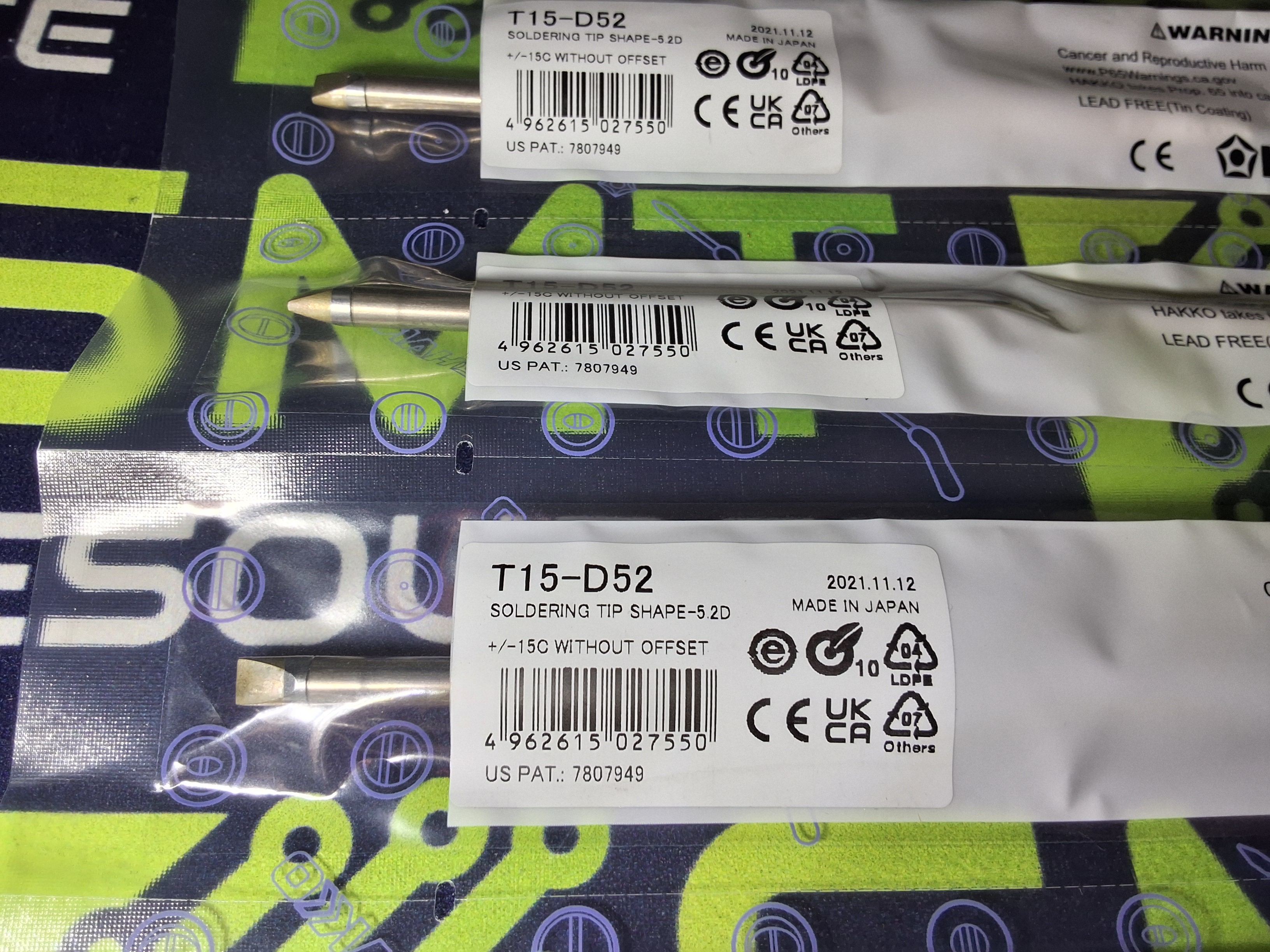 HAKKO T15-D52 SOLDERING TIP; CHISEL 5.2 x 8mm - BRAND NEW