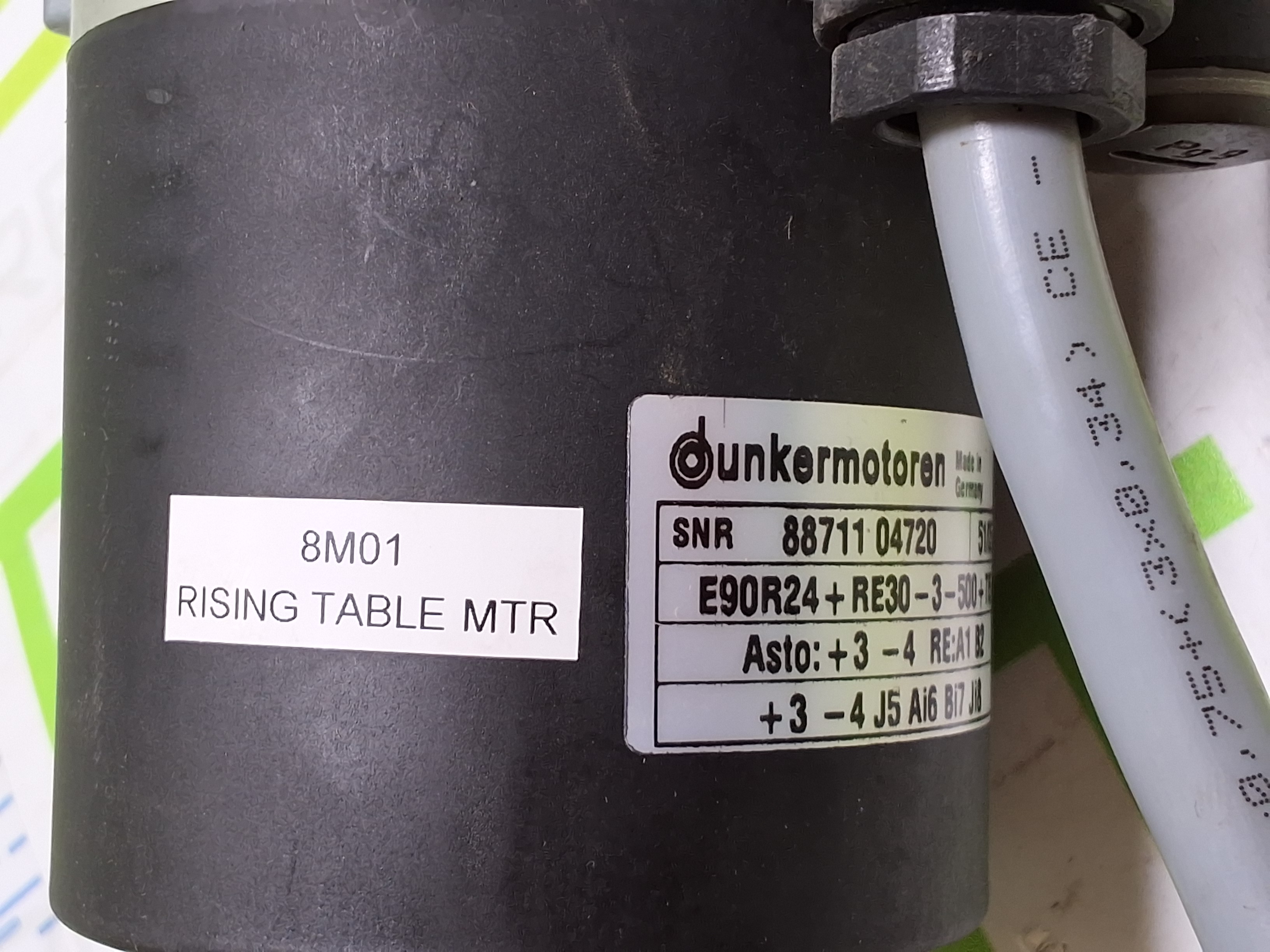 Used DEK DUNKERMOTOREN RISING TABLE MOTOR BG83S - 188988