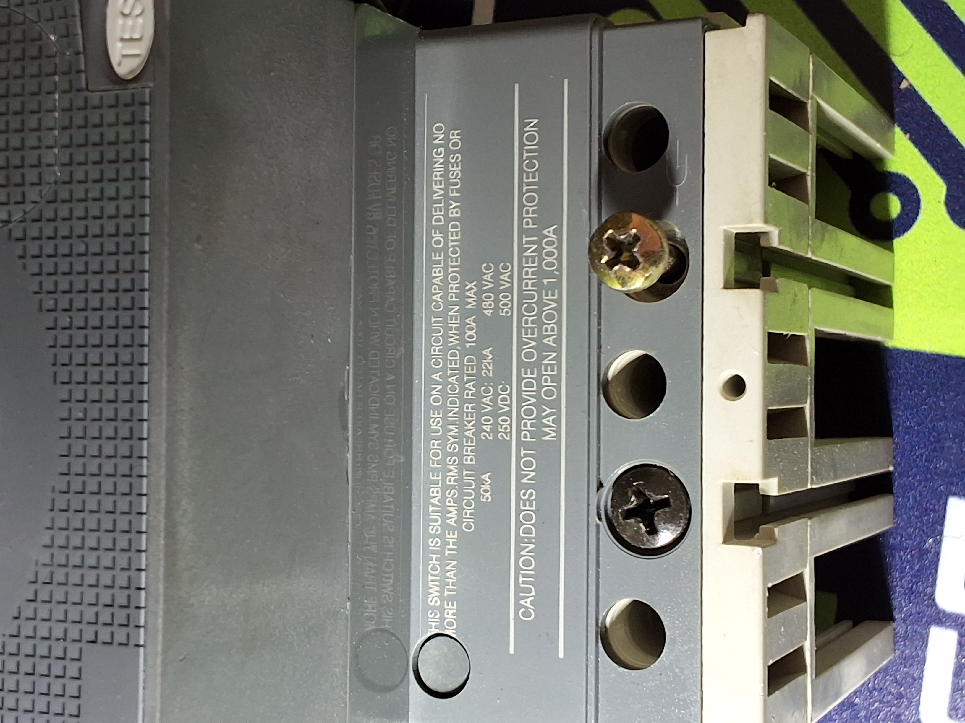 Used ABB TMAX T1N-D CIRCUIT BREAKER ROTARY SWITCH 