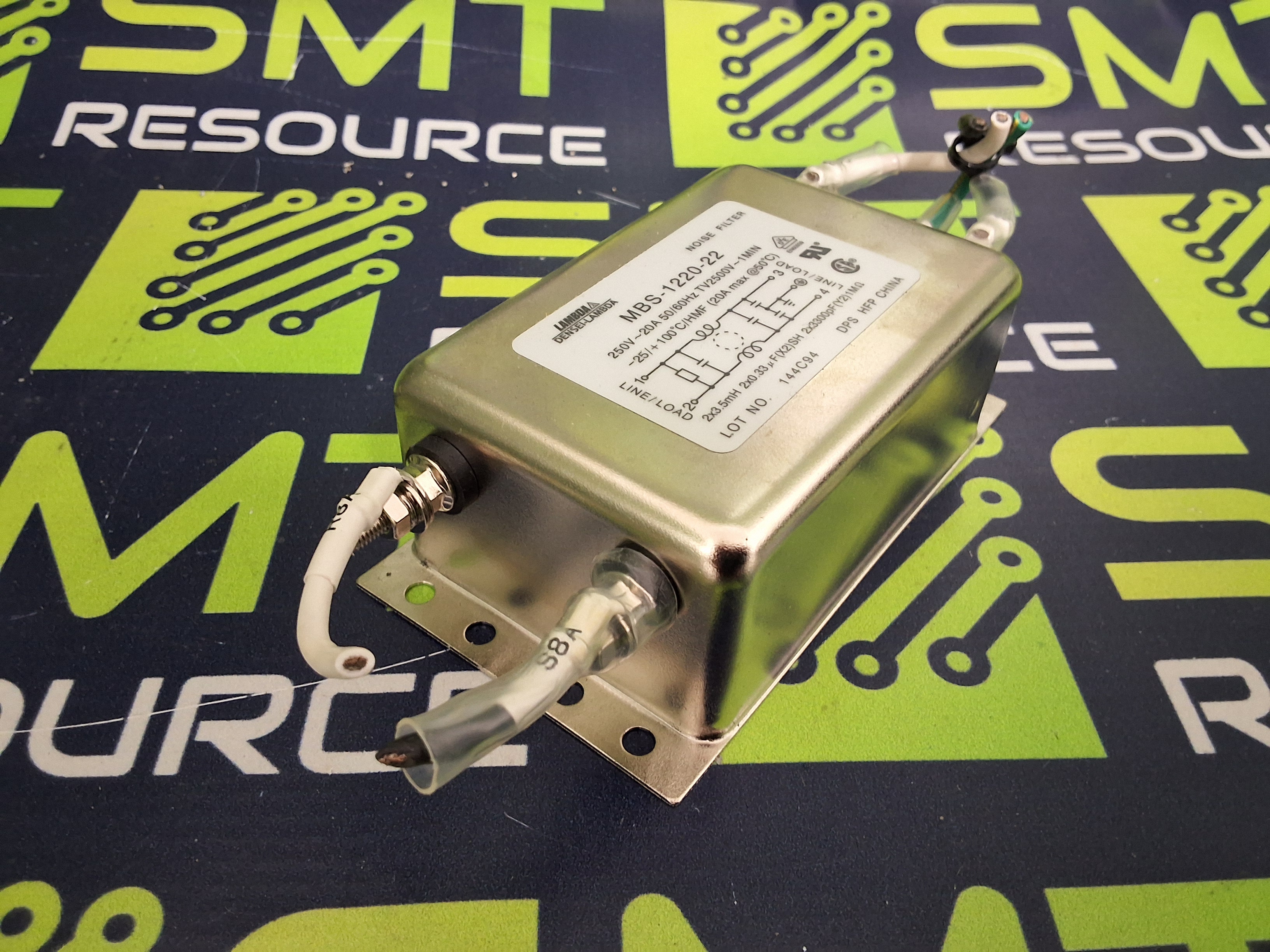 Used DENSEI-LAMBDA MBS-1220-22 NOISE FILTER 250V 20A 50/60Hz