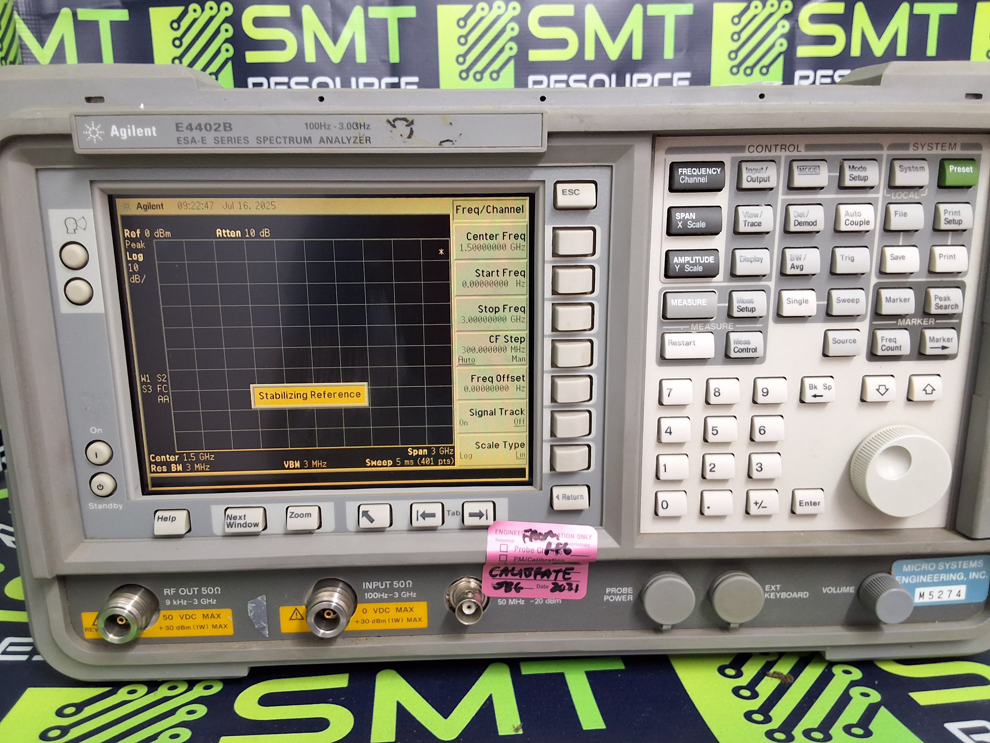 Used AGILENT E4402B ESA-E SERIES SPECTRUM ANALYZER 100Hz - 3.0GHz - MADE IN USA