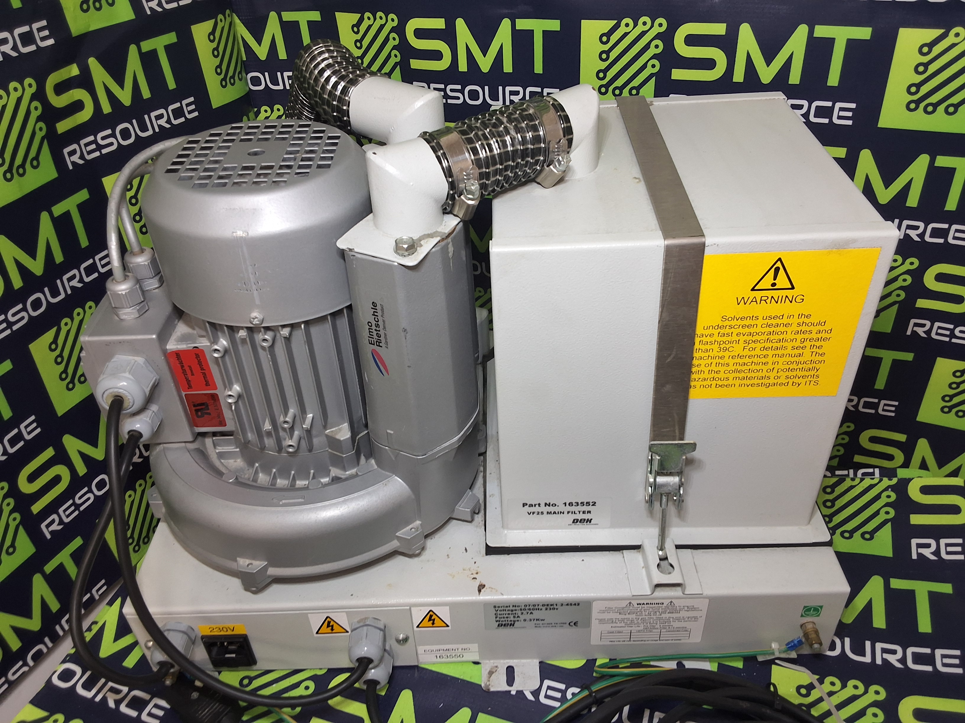 Used DEK 163552 SCREEN PRINTER VACUUM PUMP ASSEMBLY 163550