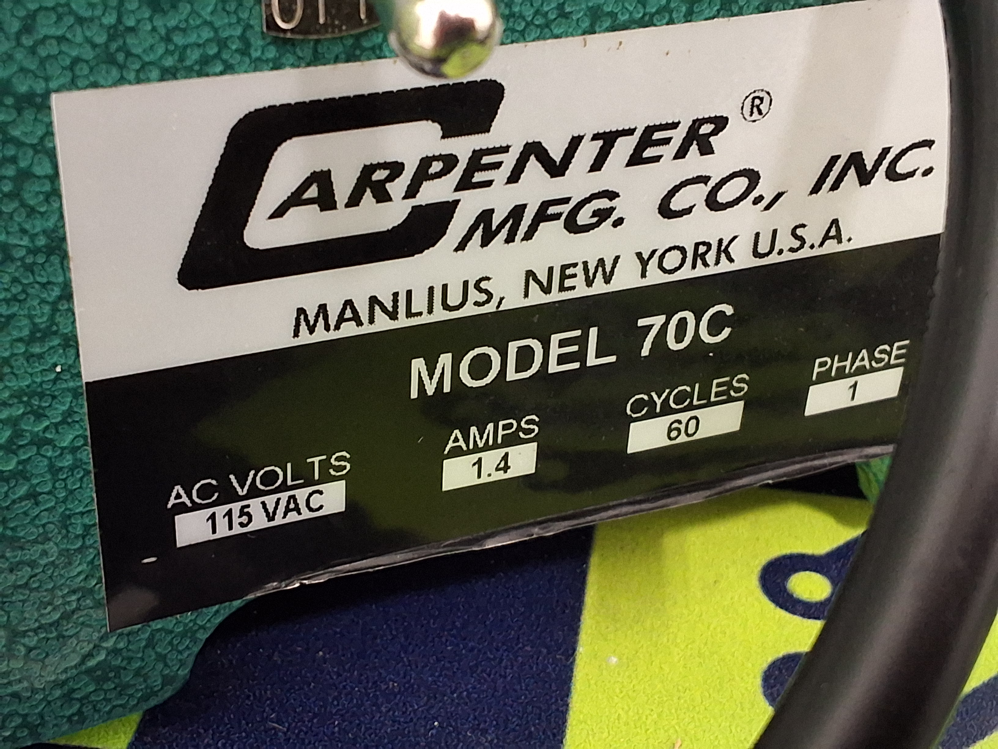 Used CARPENTER MFG. MODEL 70C BENCHTOP ROTARY WIRE AND CABLE STRIPPER