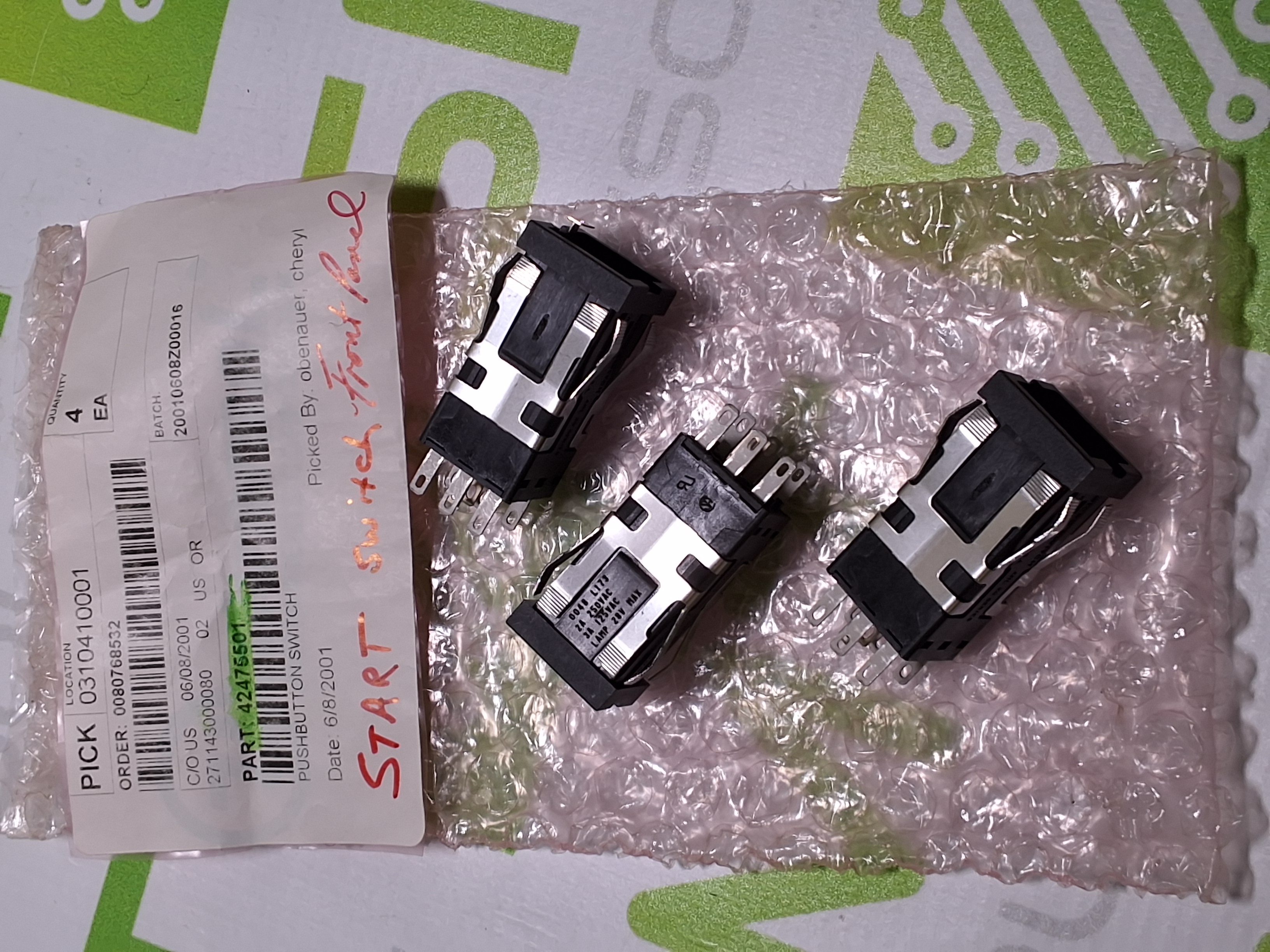 UNIVERSAL INSTRUMENTS 42475501 PUSH BUTTON SWITCH - BRAND NEW