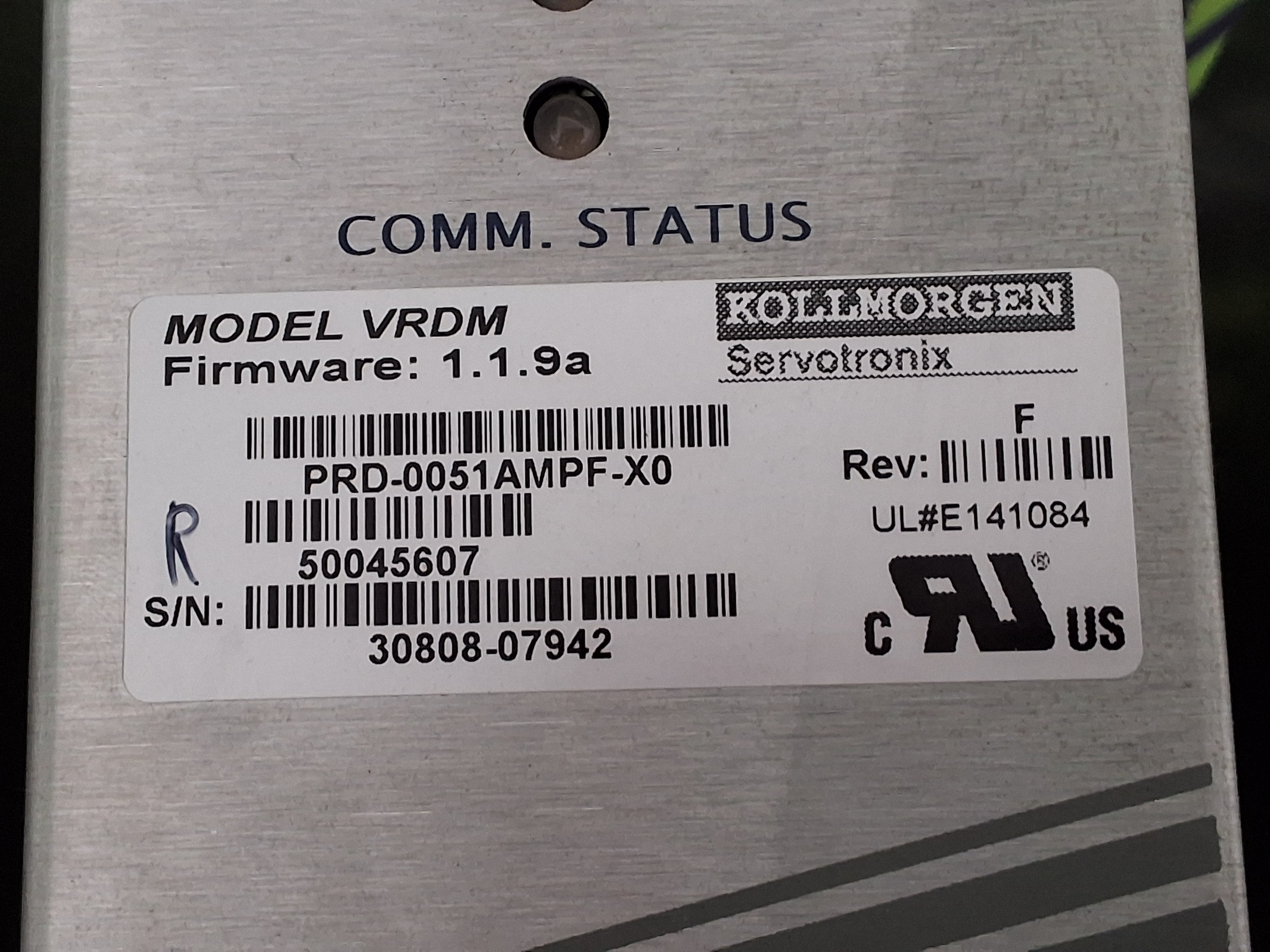 Used VRDM KOLLMORGEN PRD-0051AMPF-X0 SERVO AMPLIFIER / FREQUENCY INVERTER DRIVE