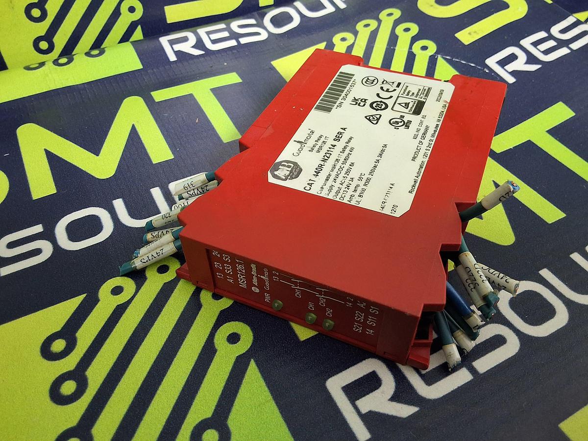Used ALLEN-BRADLEY MSR126.1T / 440R-N23114 GUARDMASTER SAFETY RELAY 24V 3A