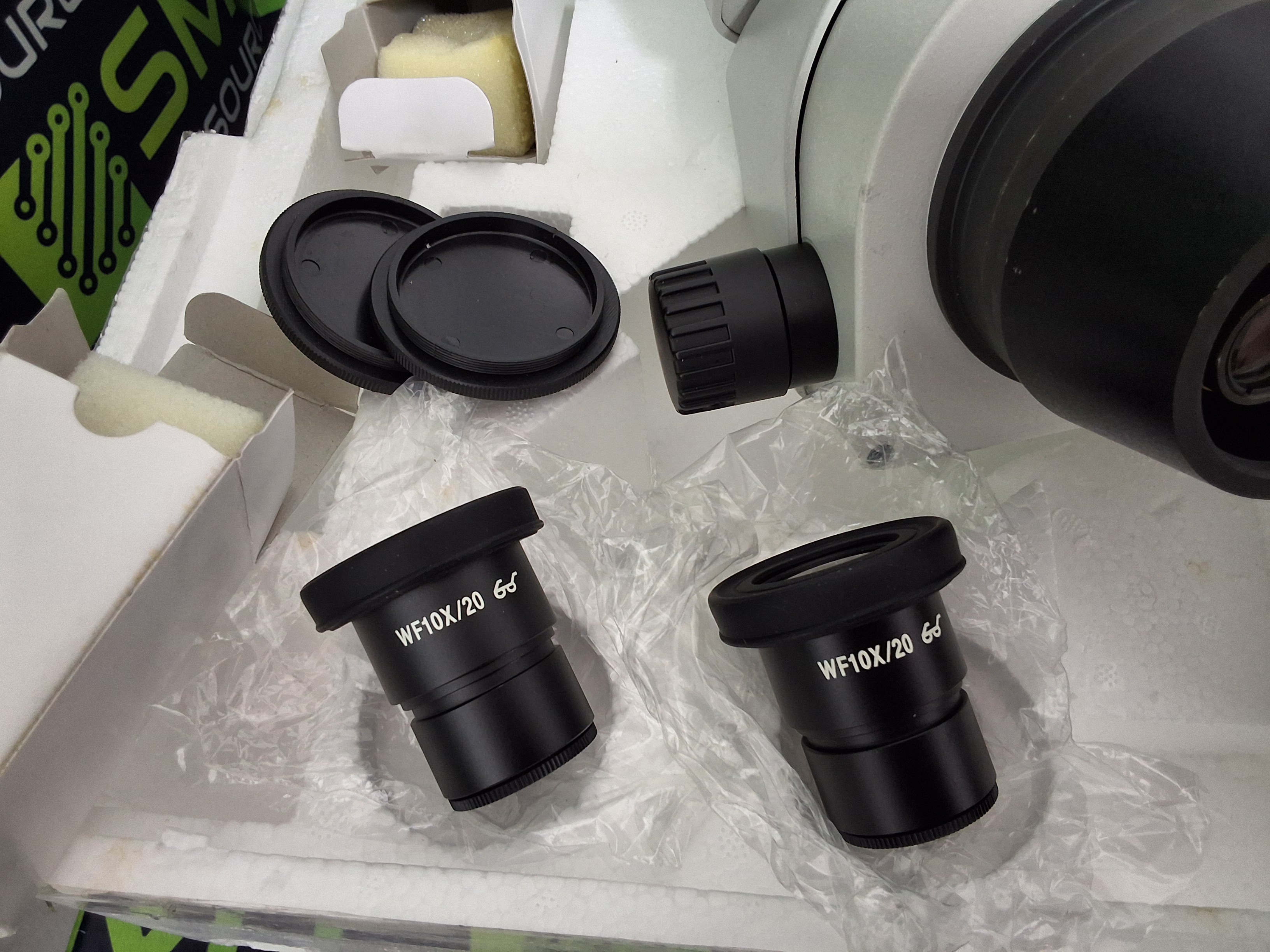 Used AmScope SM-4B 7X-45X BINOCULAR STEREO ZOOM MICROSCOPE 