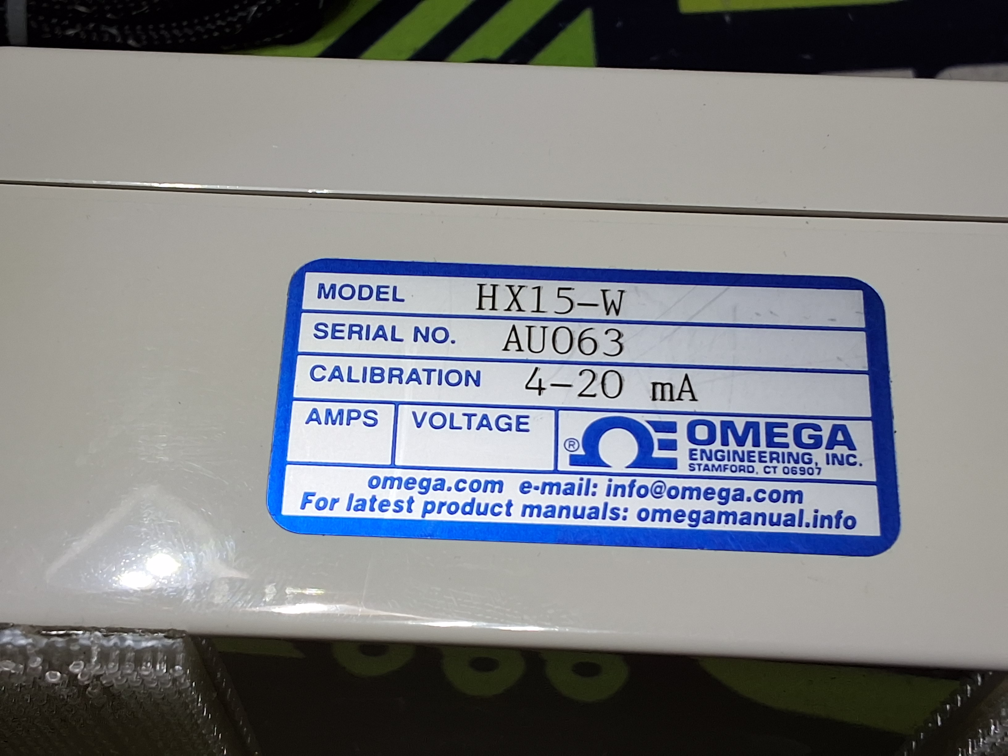 Used OMEGA ENGINEERING HX15-W HUMIDITY/TEMPERATURE SENSOR