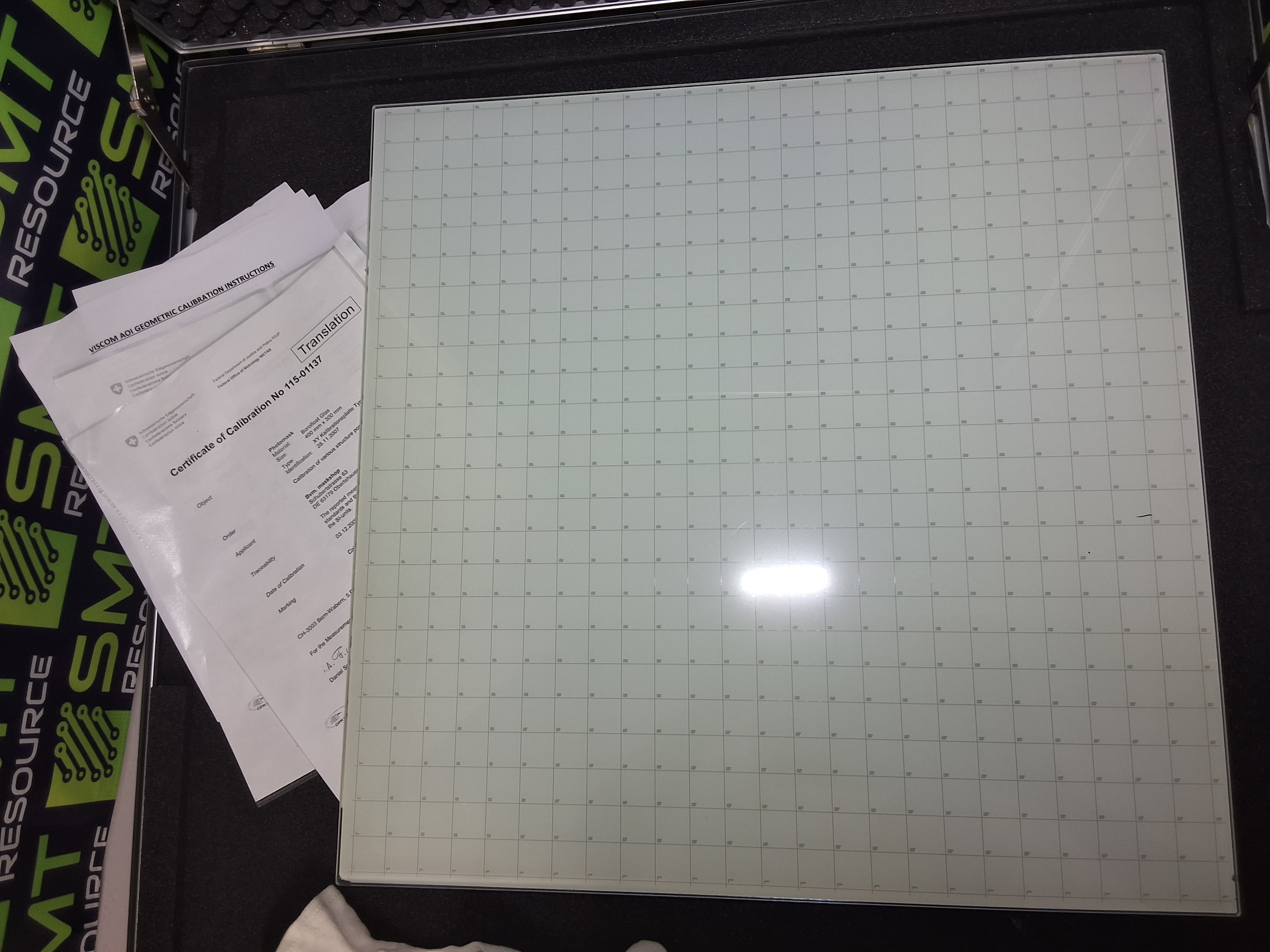 Used VISCOM AG AOI/AXI 15.005.B.72 CALIBRATION GLASS PLATE