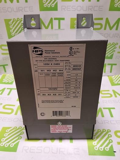Used HAMMOND POWER SOLUTIONS Q002ESCF BOOST TRANSFORMER 120/240V 50/60Hz