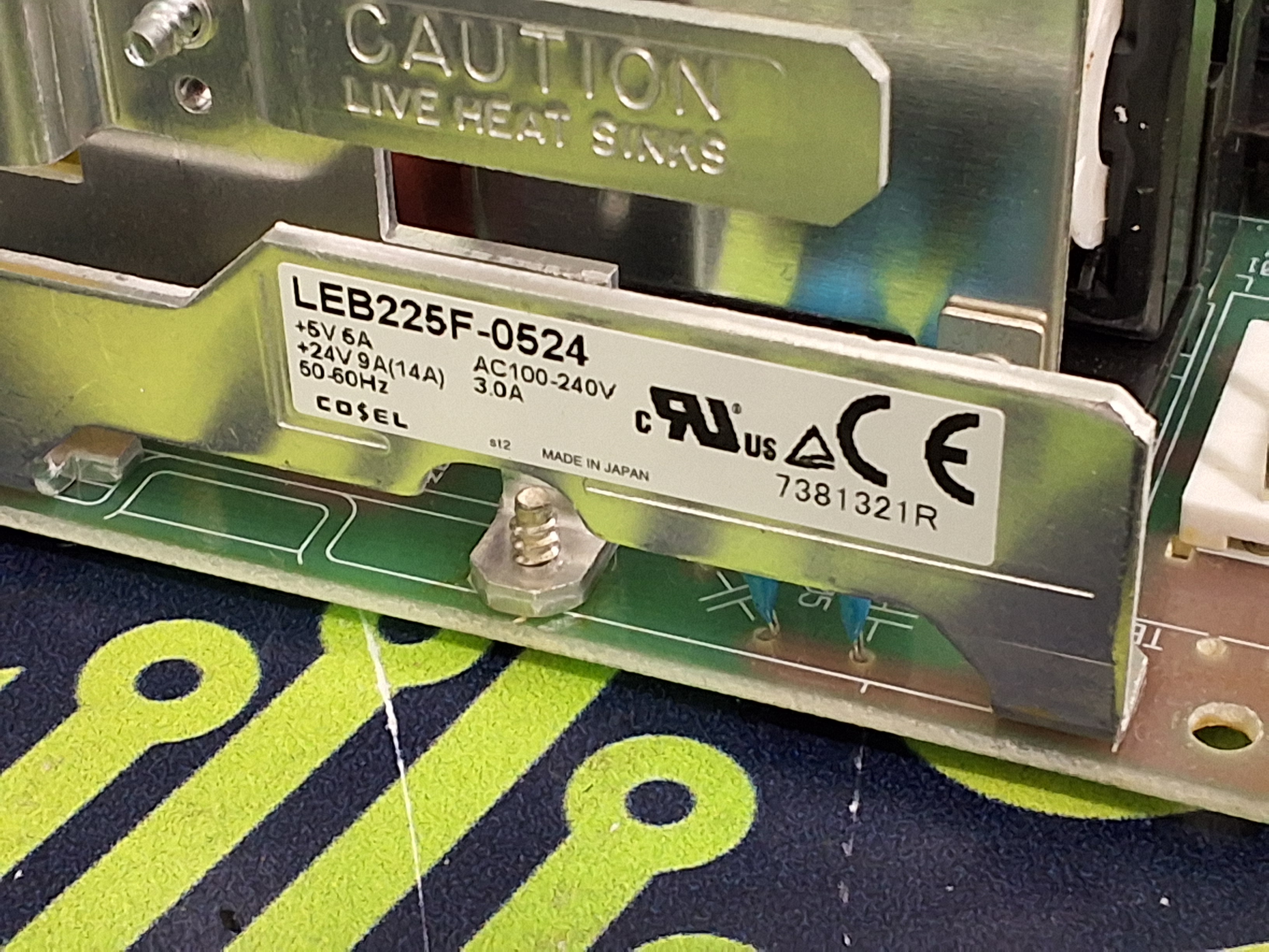 Used COSEL LEB225F-0524 SWITCHING POWER SUPPLY 24V 9A 50/60Hz