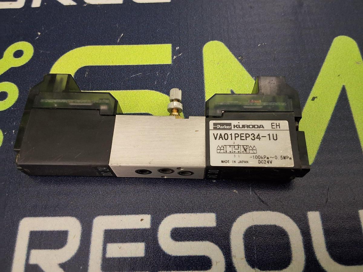 Used PARKER KURODA VA01PEP34-1U DIRECT-ACTING PNEUMATIC SOLENOID VALVE 24VDC