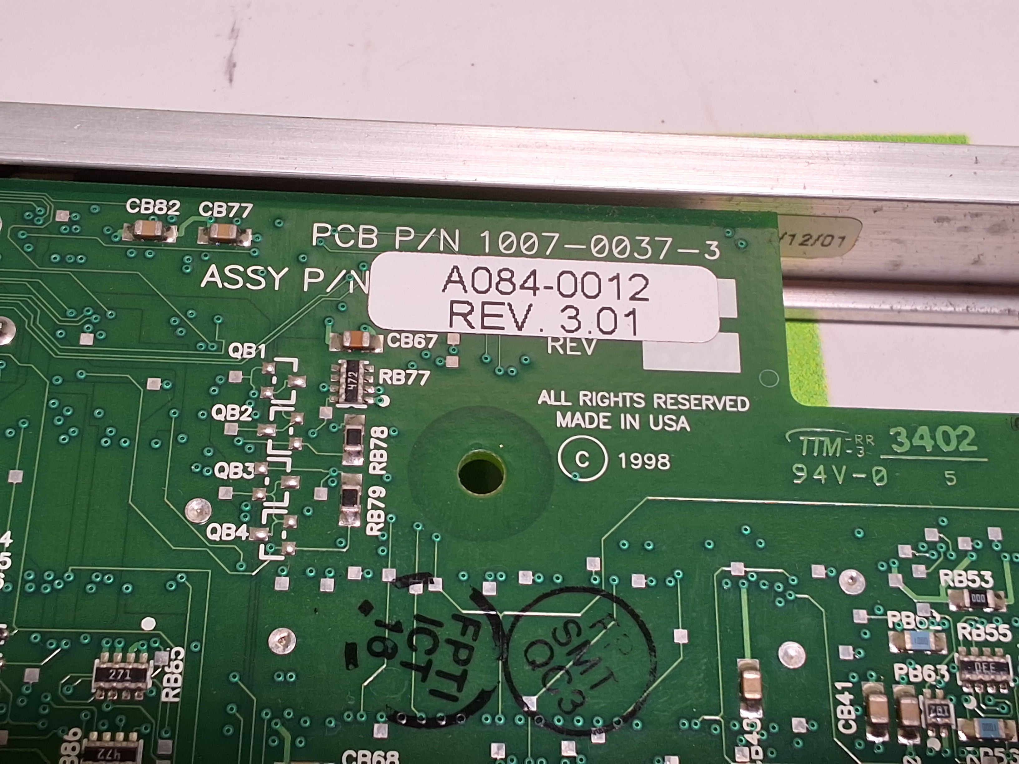 Used MOTION ENGINEERING MEI XMP-CPCI A084-0012 PCB 1007-0037-3