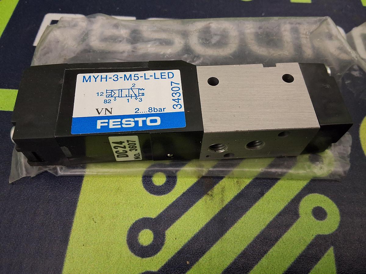 FESTO MYH-3-M5-L-LED PNEUMATIC SOLENOID VALVE - BRAND NEW
