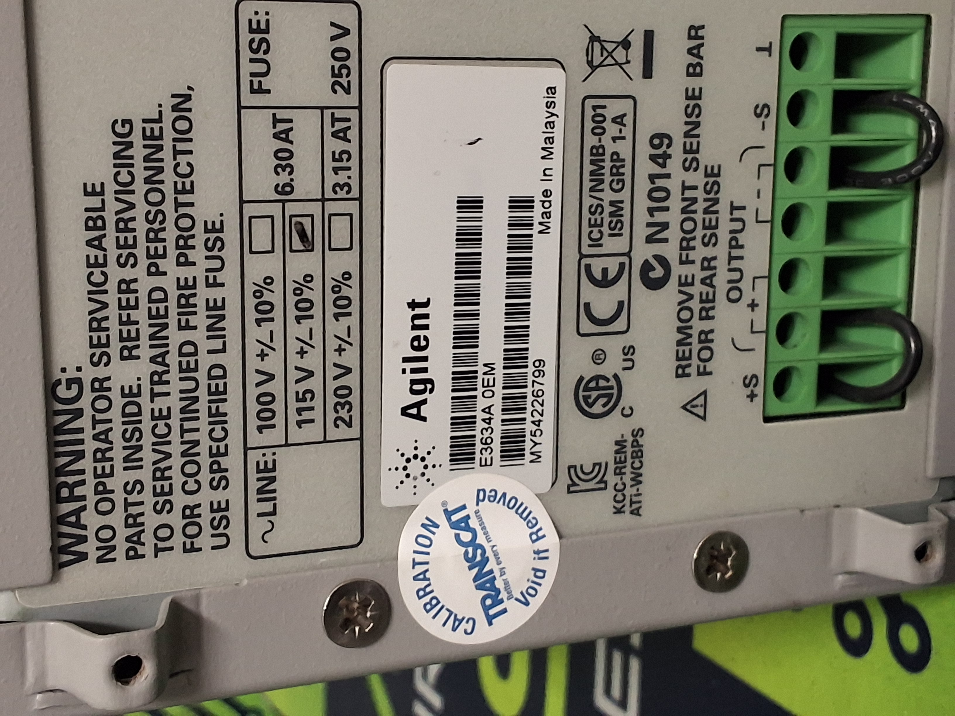 Used AGILENT E3634A DC POWER SUPPLY 0-25V 7A/0-50V 4A - TESTED & WORKING