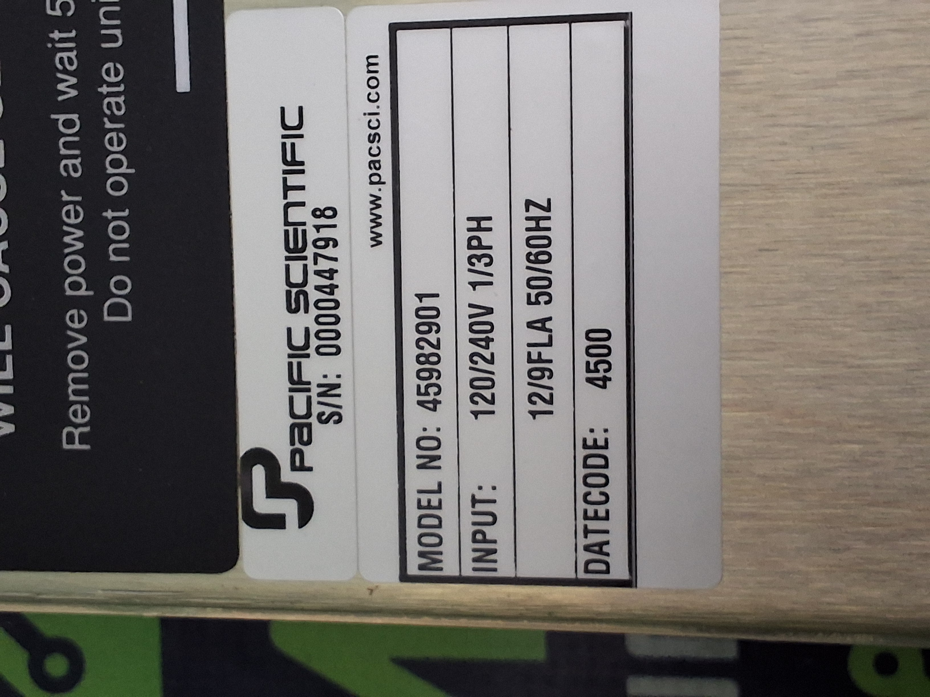 Used PACIFIC SCIENTIFIC SC903 SERVO DRIVE 45982901 PN: 165-032003-01