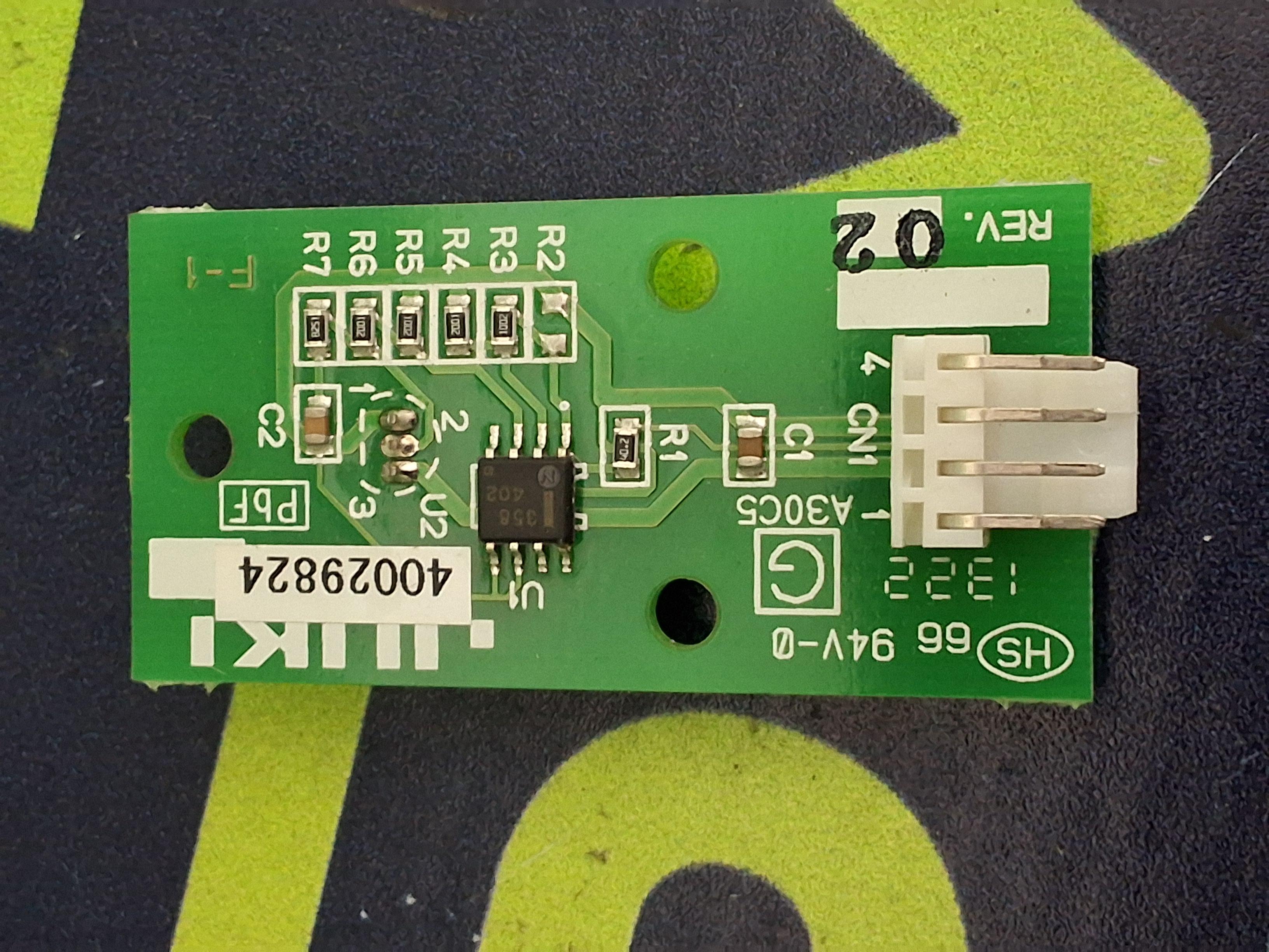 Used JUKI 40029824 TEMPERATURE SENSOR PCB ASSEMBLY