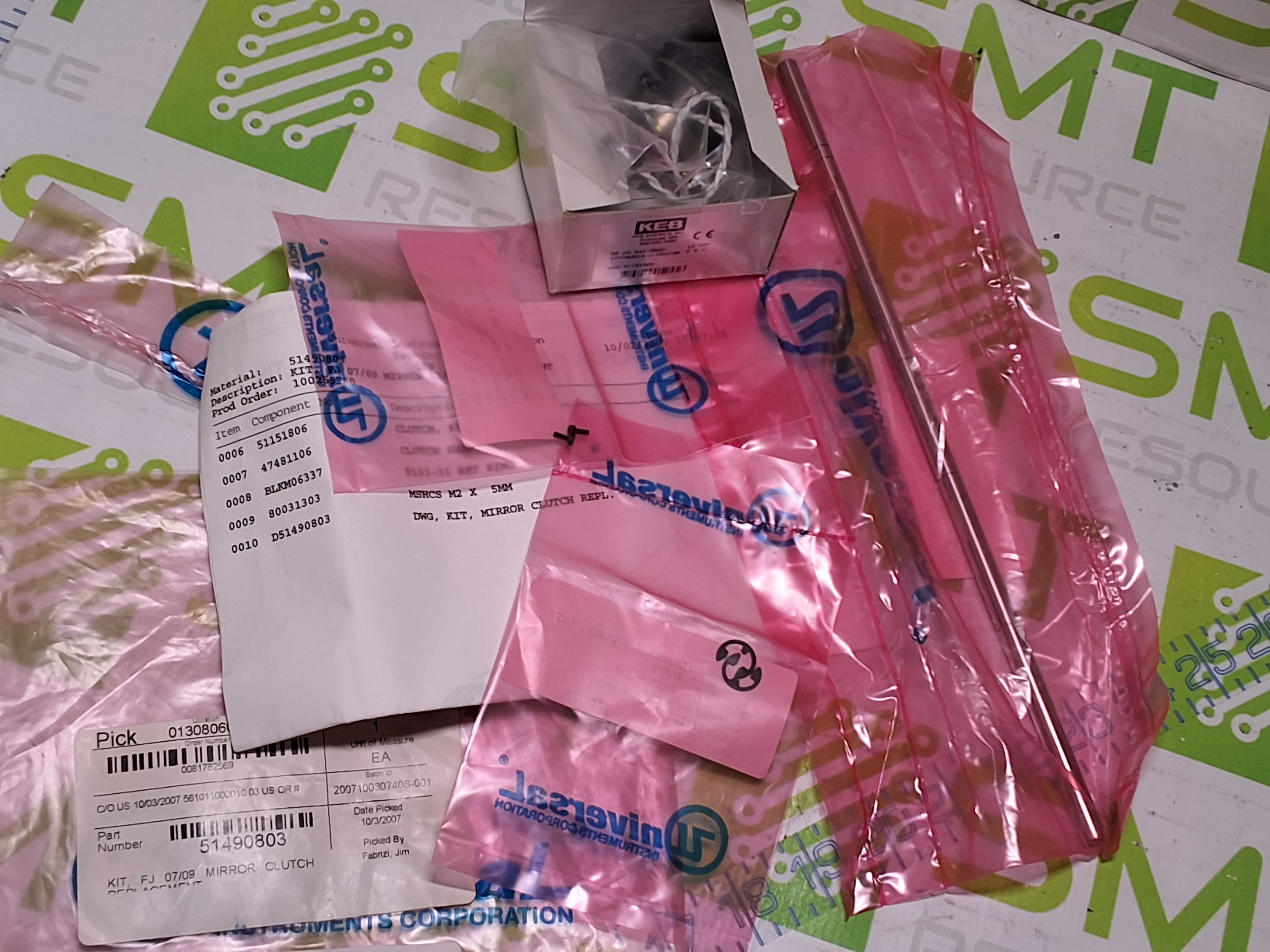 FLEXJET MIRROR CLUTCH REPLACEMENT KIT - KEB 020364X-060U SPINDLE 5.5W 12VDC - NEW