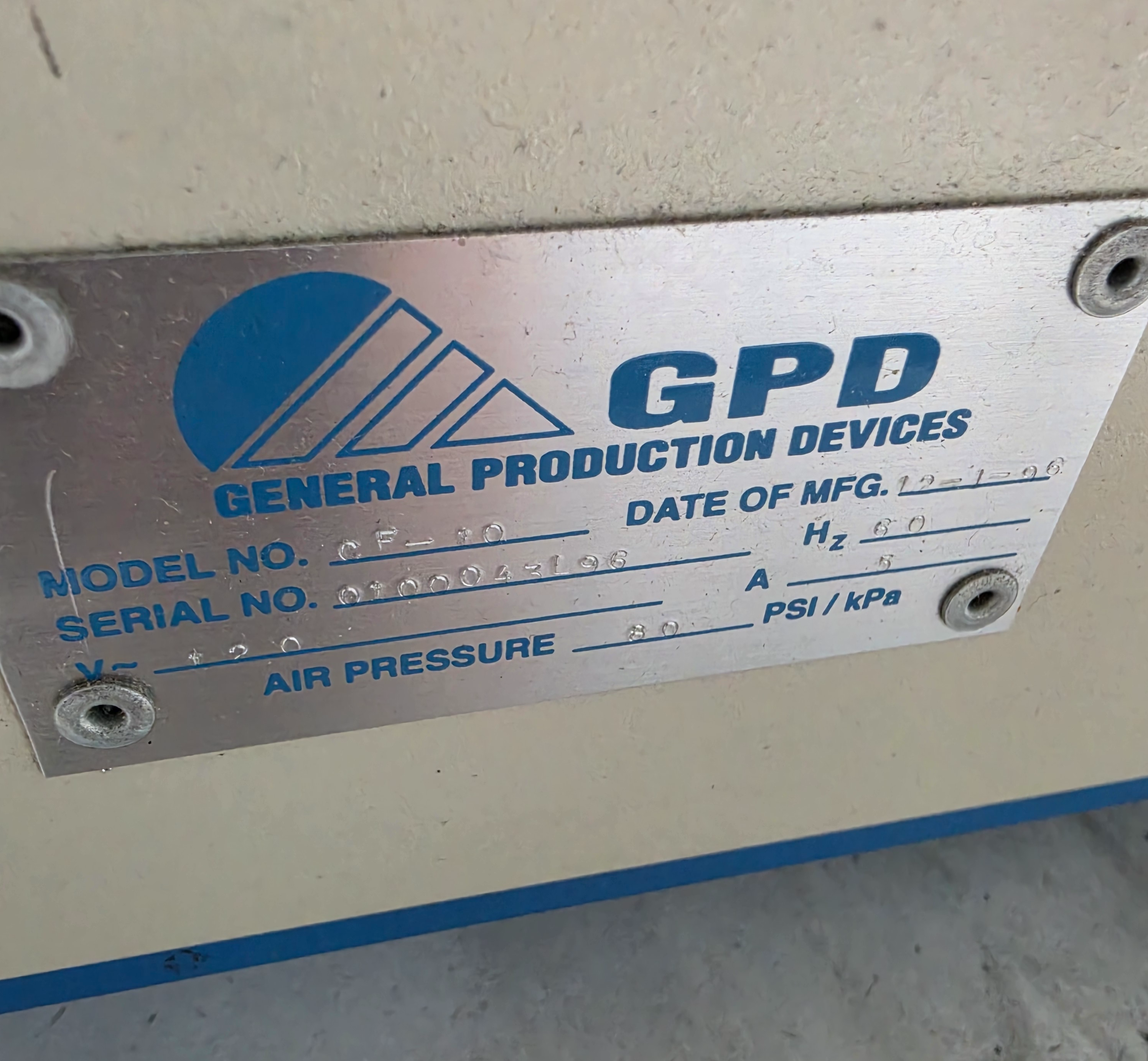Used GPD CF‑10 Radial Lead Former