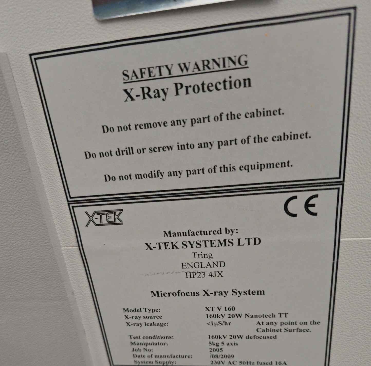 Used X-Tek (Nikon) XT V 160 X-Ray System