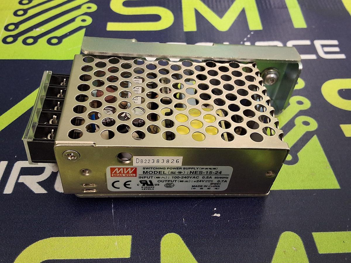 Used MEAN WELL NES-15-24 SWITCHING POWER SUPPLY 100-240VAC 0.5A