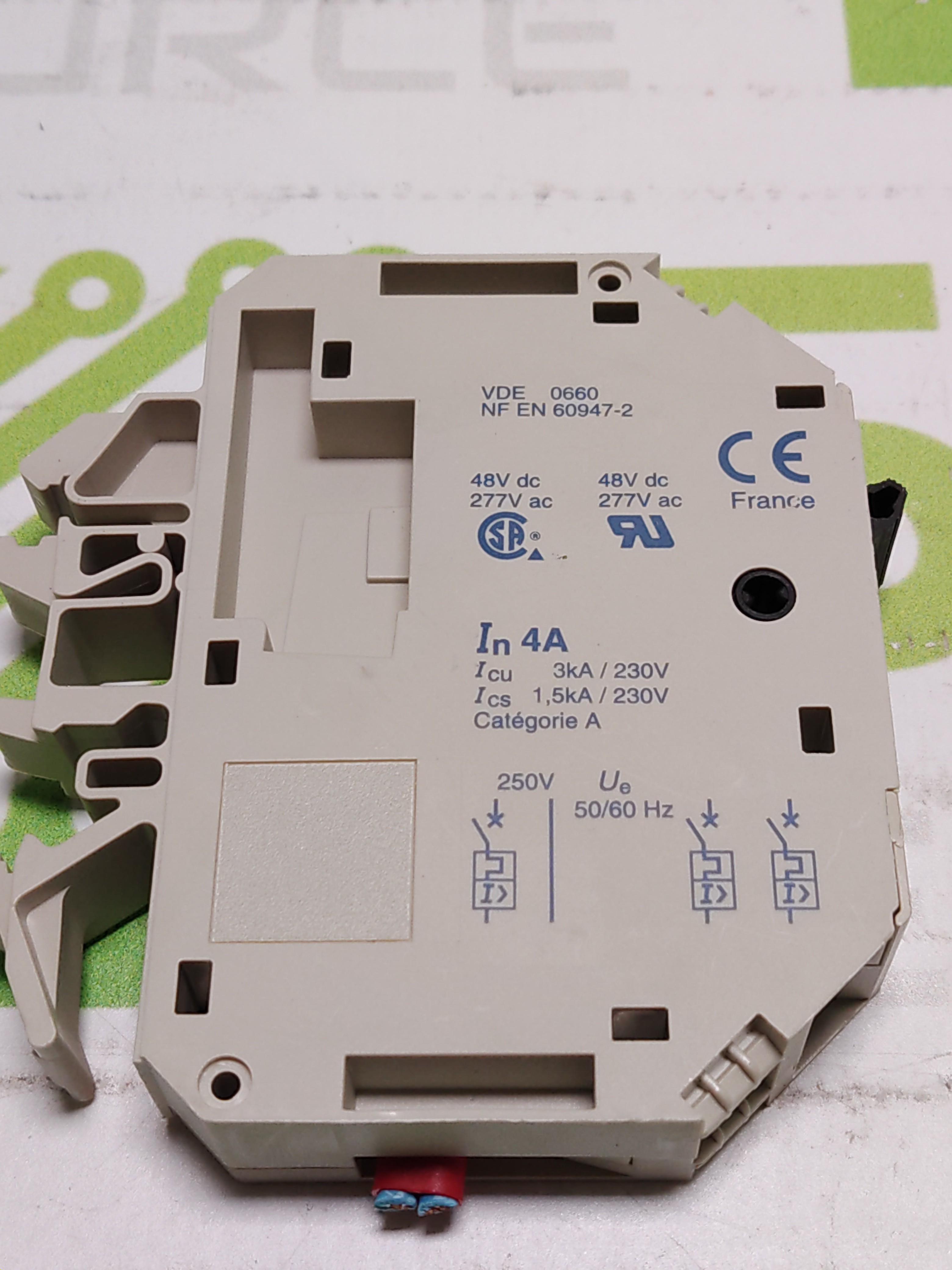 Used SCHNEIDER ELECTRIC TELEMECANIQUE GB2-CB09 4A 1-POLE CIRCUIT BREAKER 