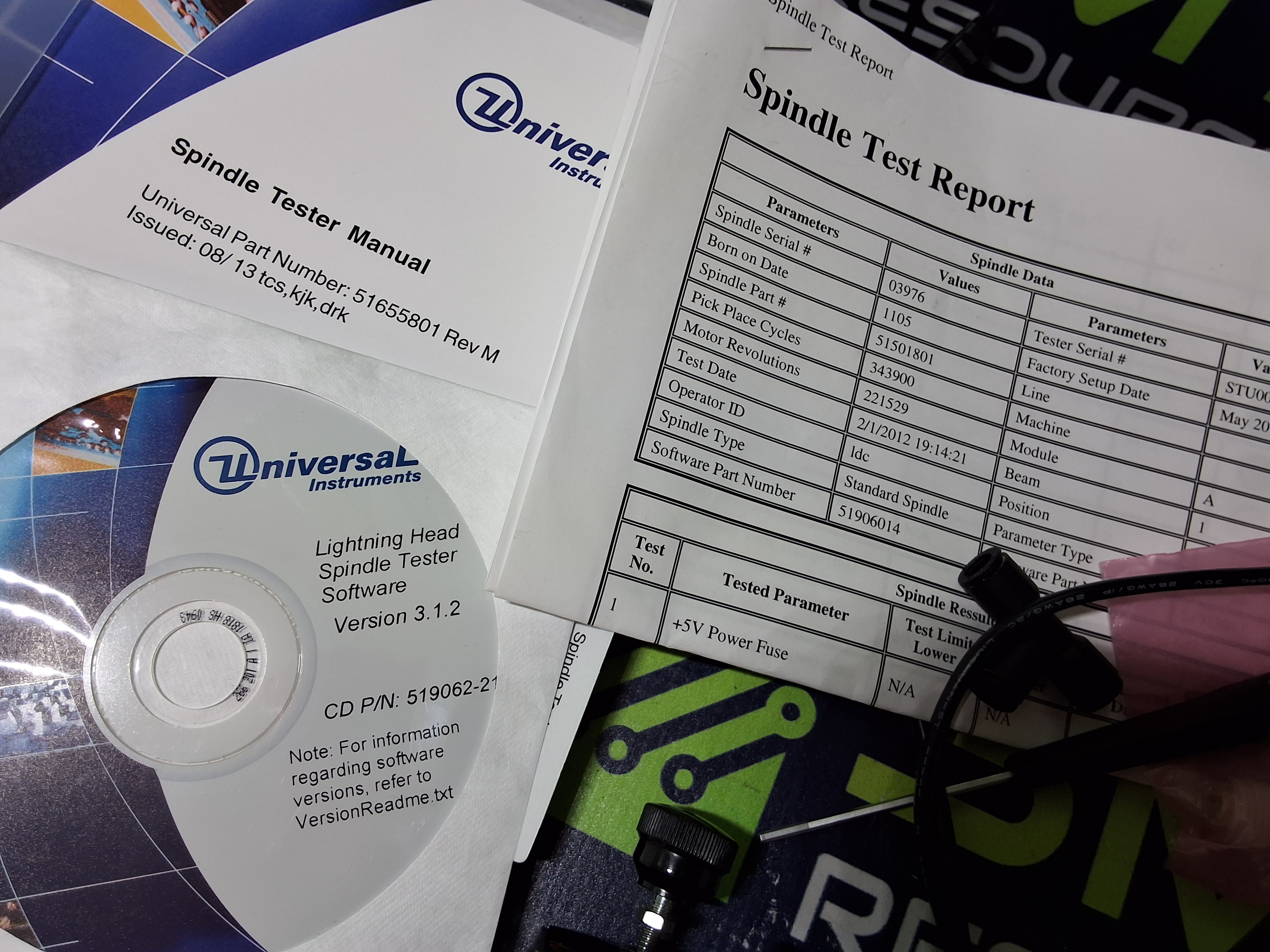 Used UNIVERSAL INSTRUMENTS 51634901 LIGHTNING SPINDLE TESTER