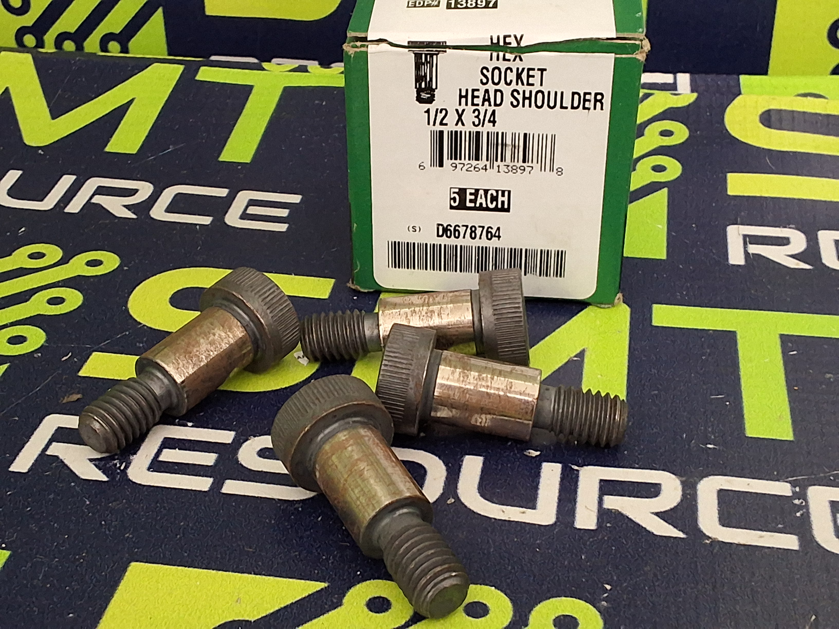 4PC CAMCAR TEXTRON HEX SOCKET HEAD SHOULDER SCREWS / BOLTS 1/2 X 3/4 - NEW