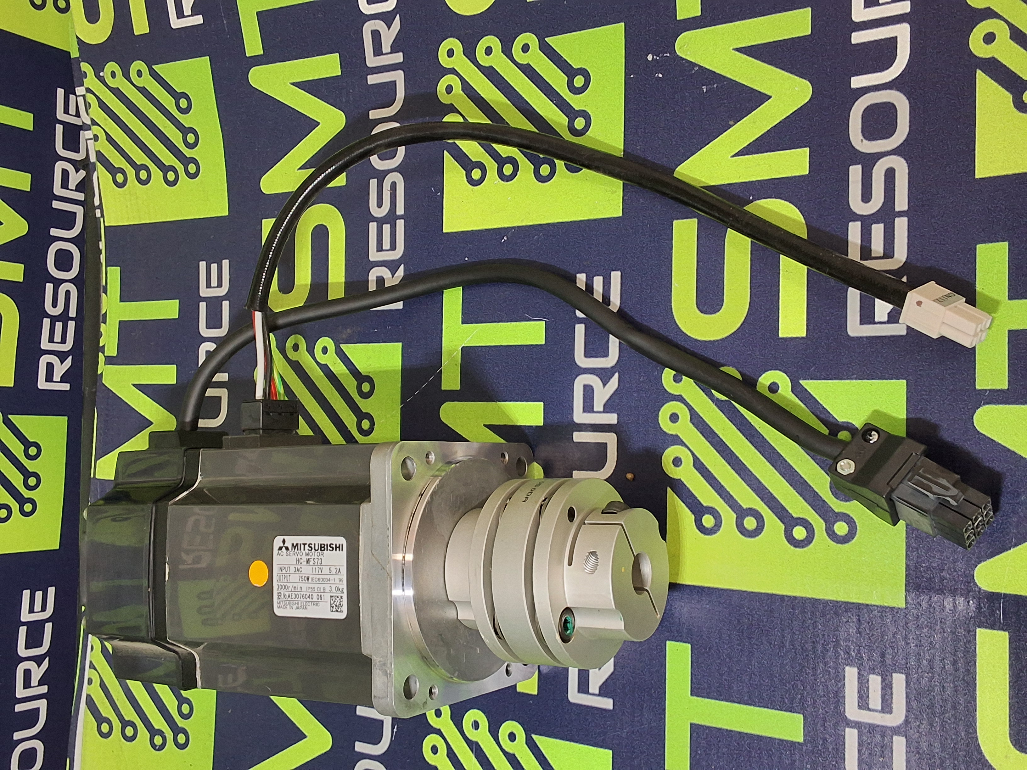 Used MITSUBISHI HC-MFS73 AC SERVO MOTOR 750W WITH MIKI PULLEY SFC-050DA