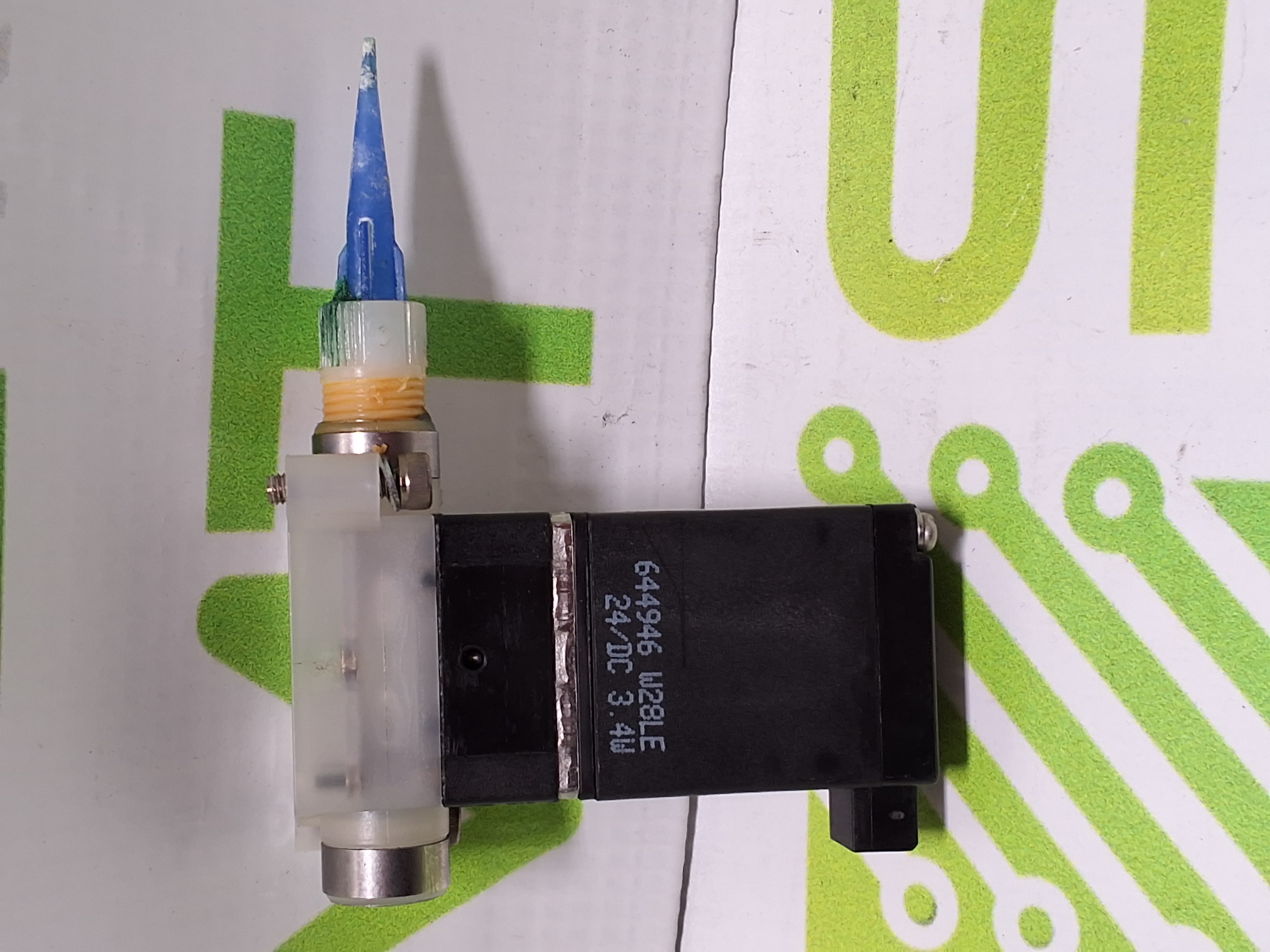 Used BURKERT 00166467 PNEUMATIC SOLENOID VALVE 24V WITH NOZZLE