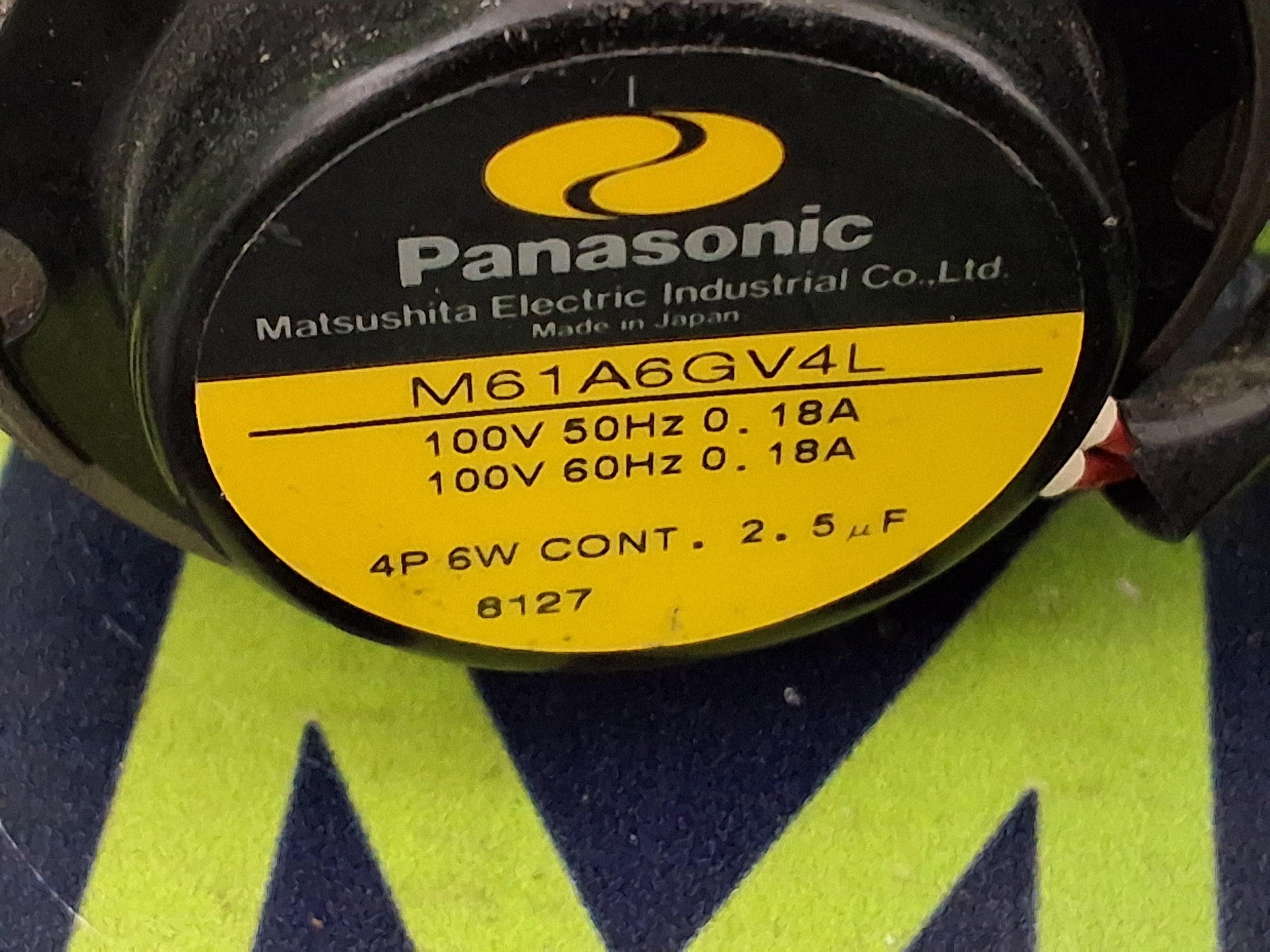 Used PANASONIC M61A6GV4L MOTOR WITH PANASONIC M6GA12.5B GEAR HEAD