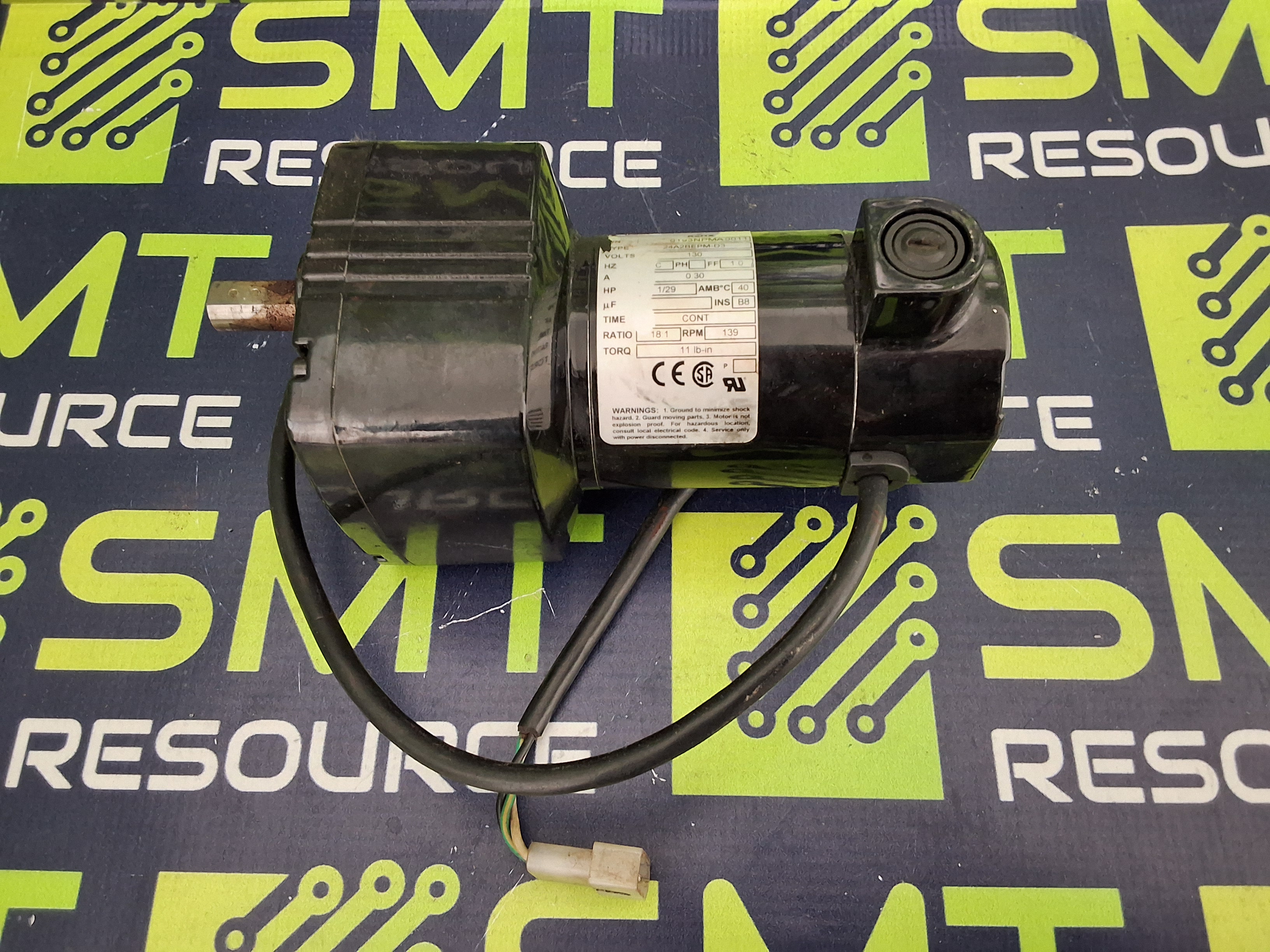 Used BODINE ELECTRIC 24A2BEPM-D3 DC GEARMOTOR 130V .30A 1/20HP 18:1