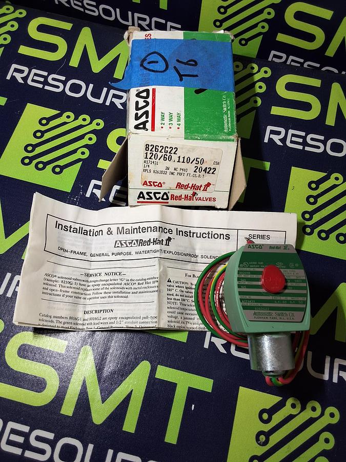 ASCO RED HAT 238210-032D / 8262G22 SOLENOID VALVE 120/60 110/50 - BRAND NEW