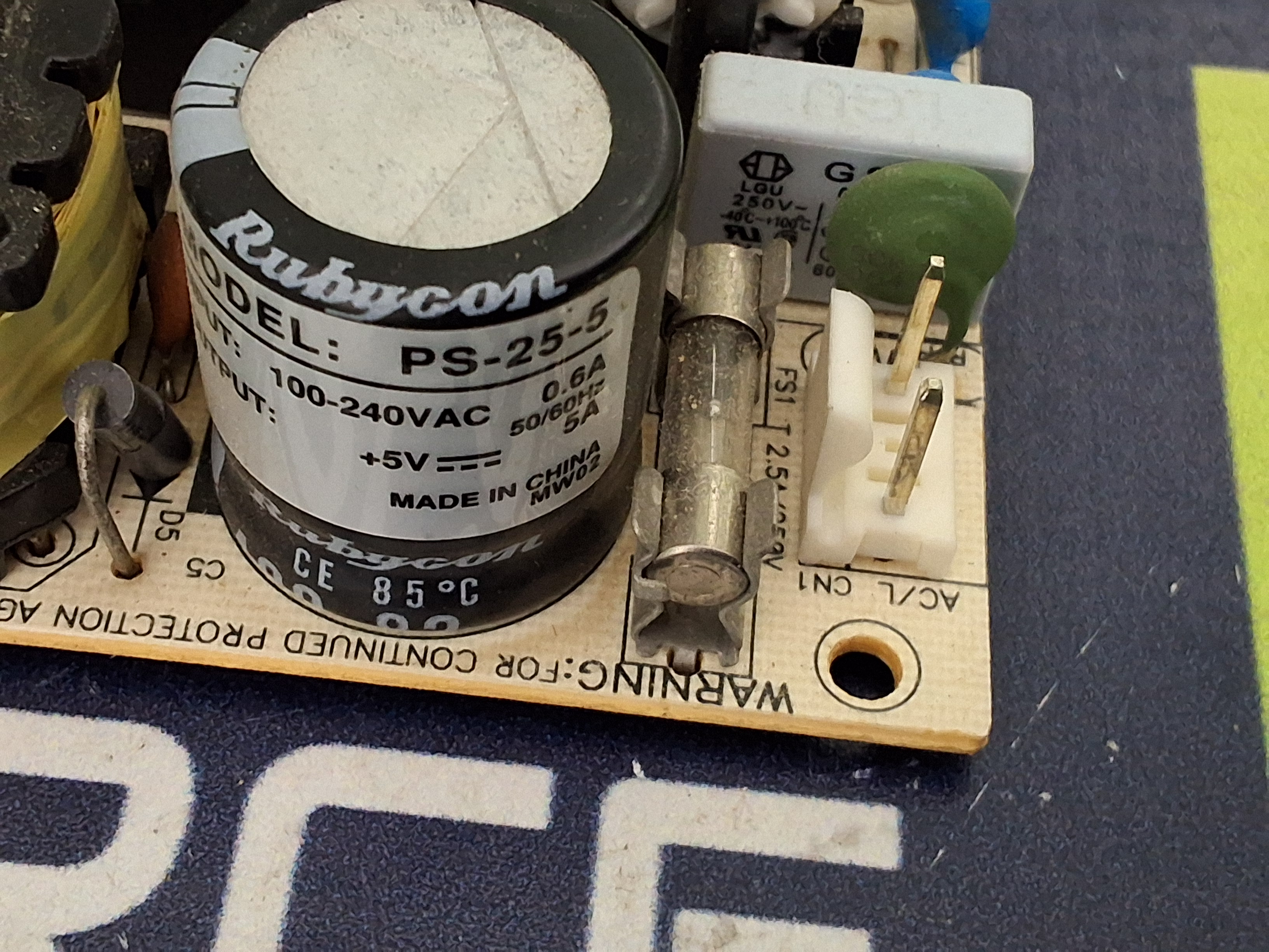 Used MEAN WELL PS-25-5 POWER SUPPLY 5V