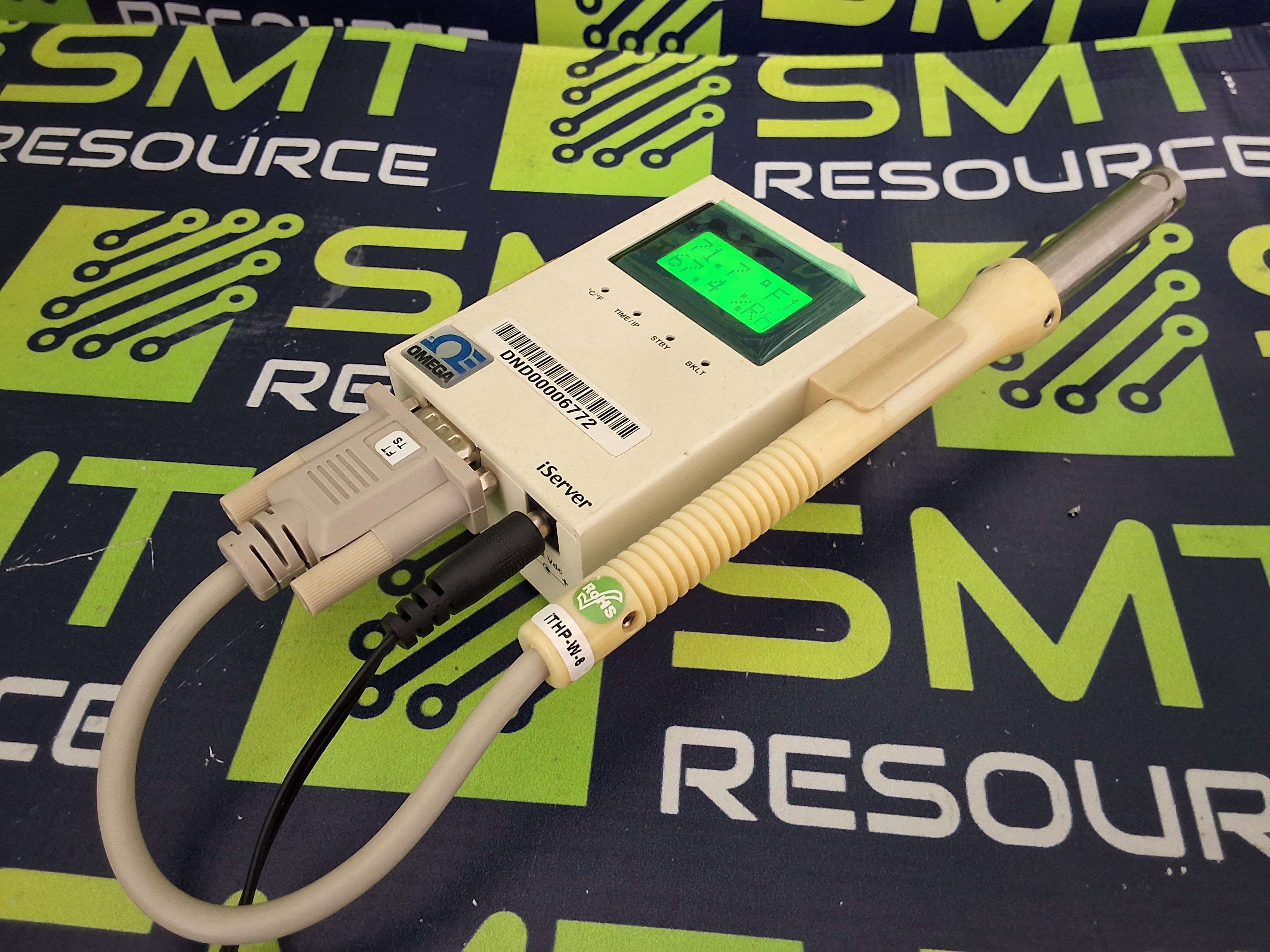 Used OMEGA iTHX-SD iServer MicroServer WITH 4GB SD CARD, POWER SUPPLY AND iTHP-W-6 PROBE