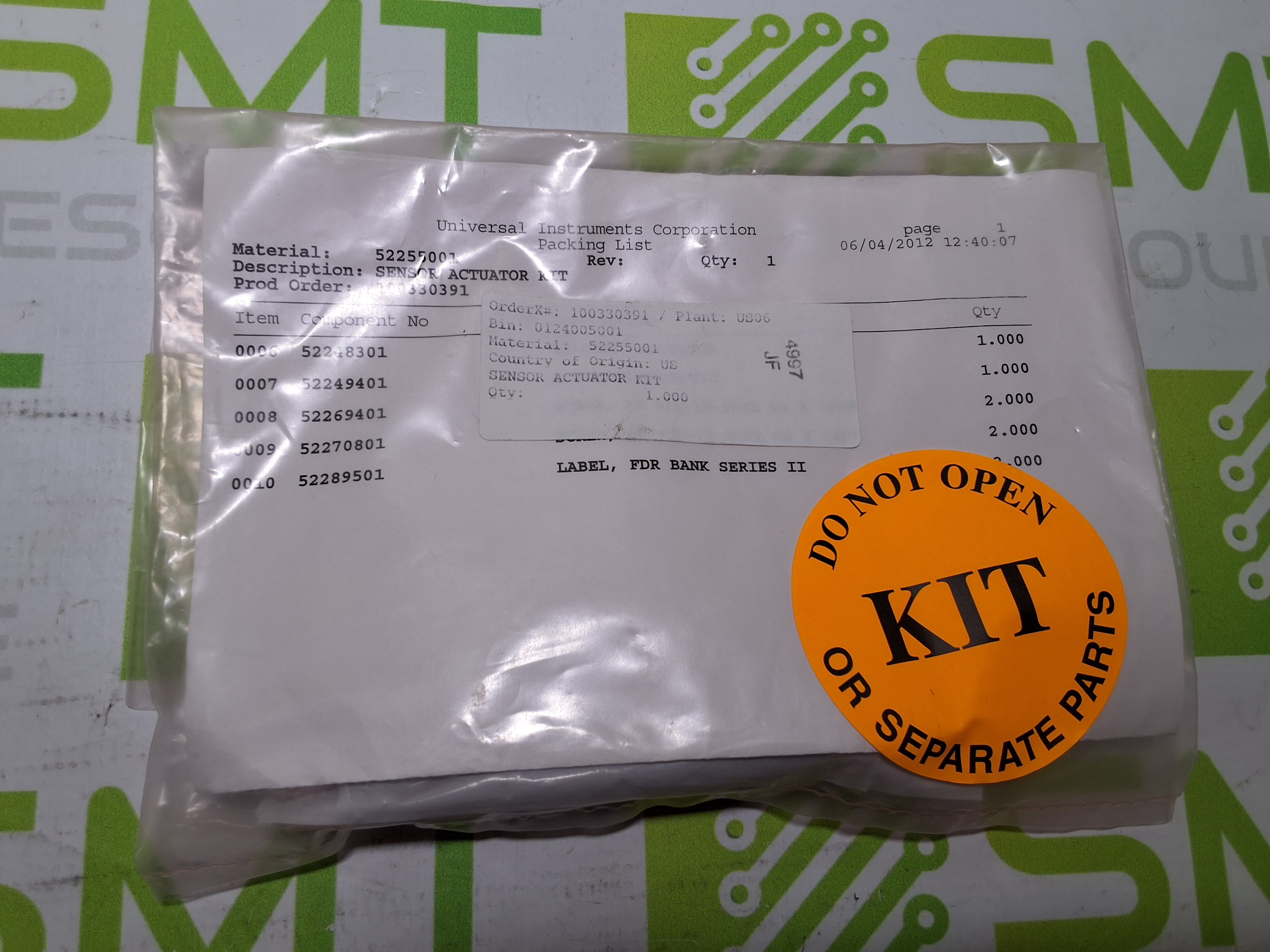 UNIVERSAL INSTRUMENTS 52255001 SENSOR ACTUATOR KIT - BRAND NEW