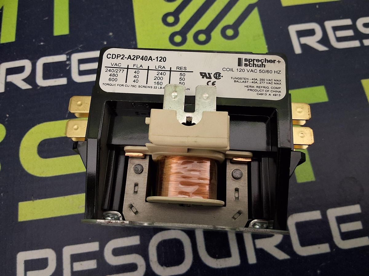 Used Sprecher + Schuh CDP2-A2P40A-120 CONTACTOR 2-POLE 120VAC 50/60Hz