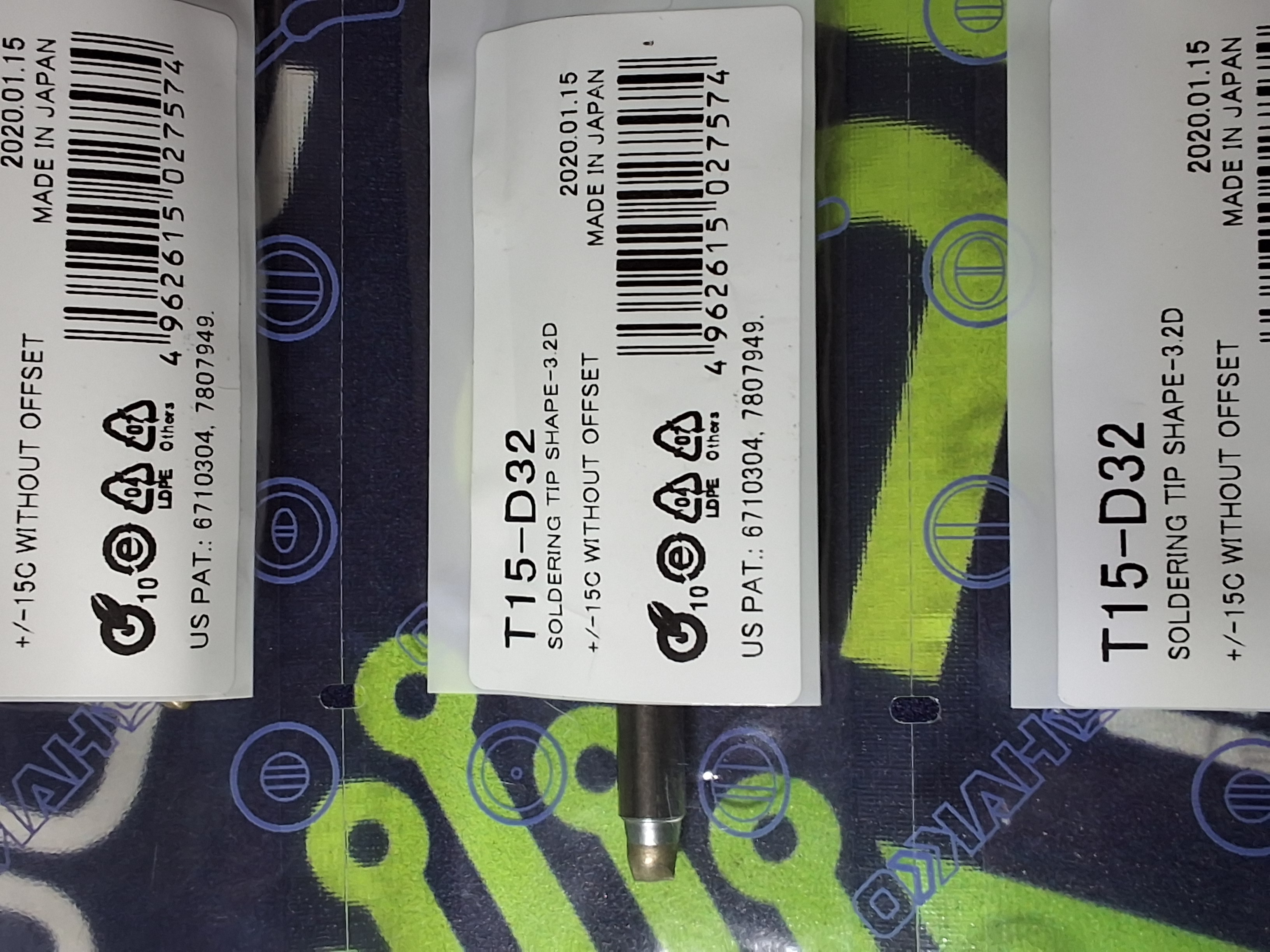 HAKKO T15-D32 SOLDERING TIP; CHISEL 3.2 x 5mm - BRAND NEW