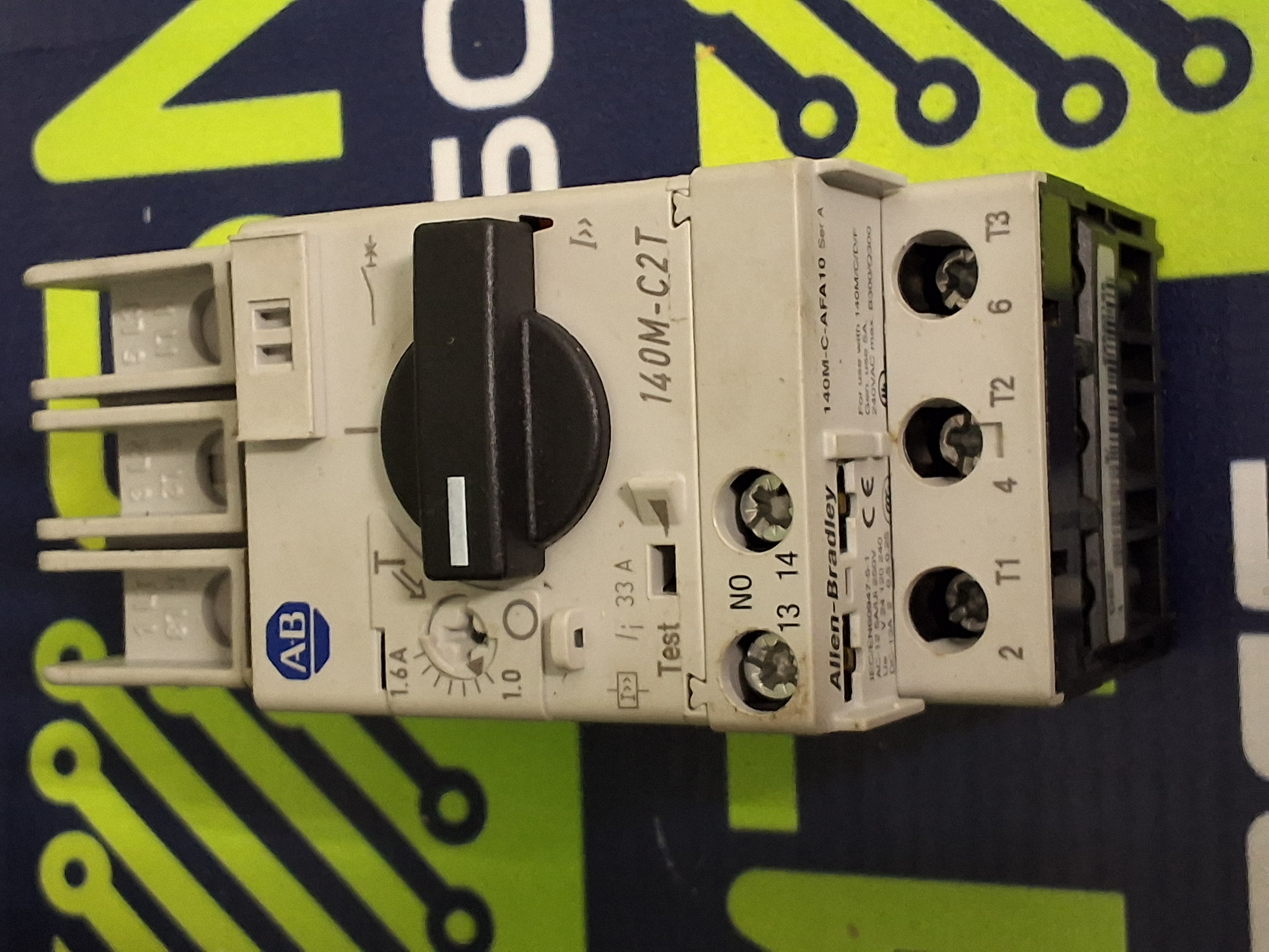 Used ALLEN-BRADLEY 140M-C2T-B16 / 140M-C2T CIRCUIT BREAKER 2-PHASE 33A 50/60Hz