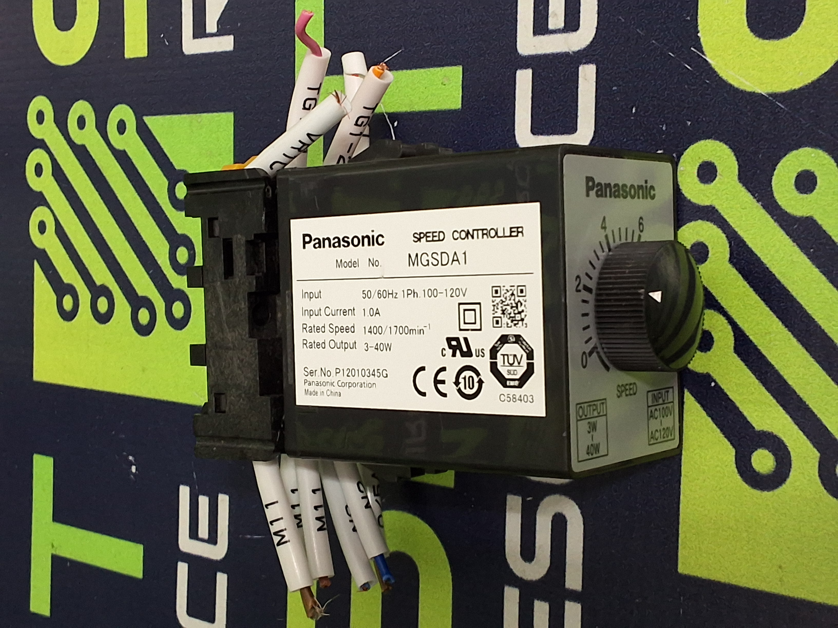 Used PANASONIC MGSDA1 SPEED CONTROLLER 50/60Hz 1-PHASE 100-120V 1A