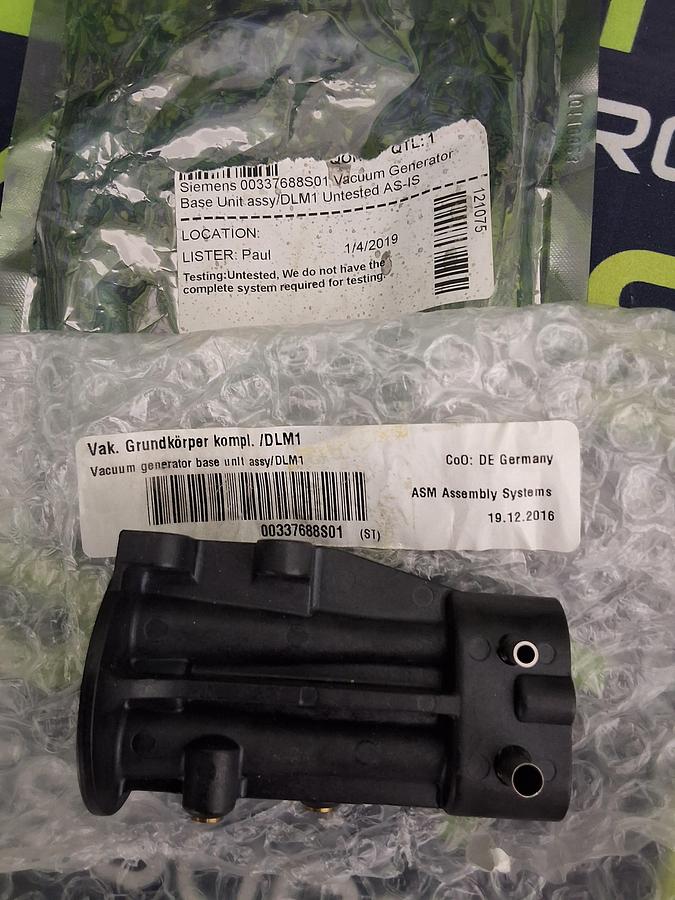 SIEMENS 00337688S01 VACUUM GENERATOR BASE ASSEMBLY DLM1 - BRAND NEW